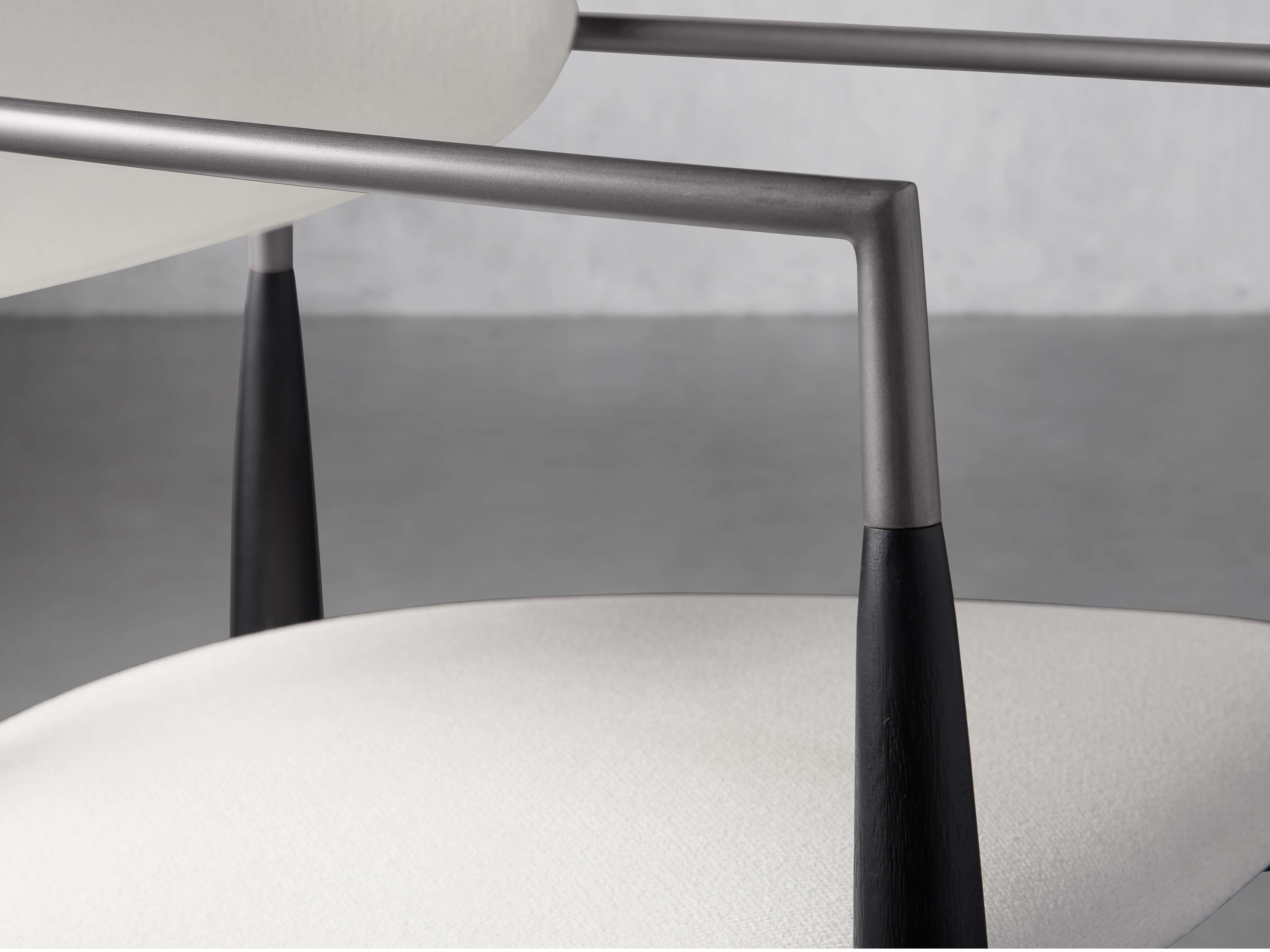 Jagger Dining Arm Chair in Black with Antique Pewter