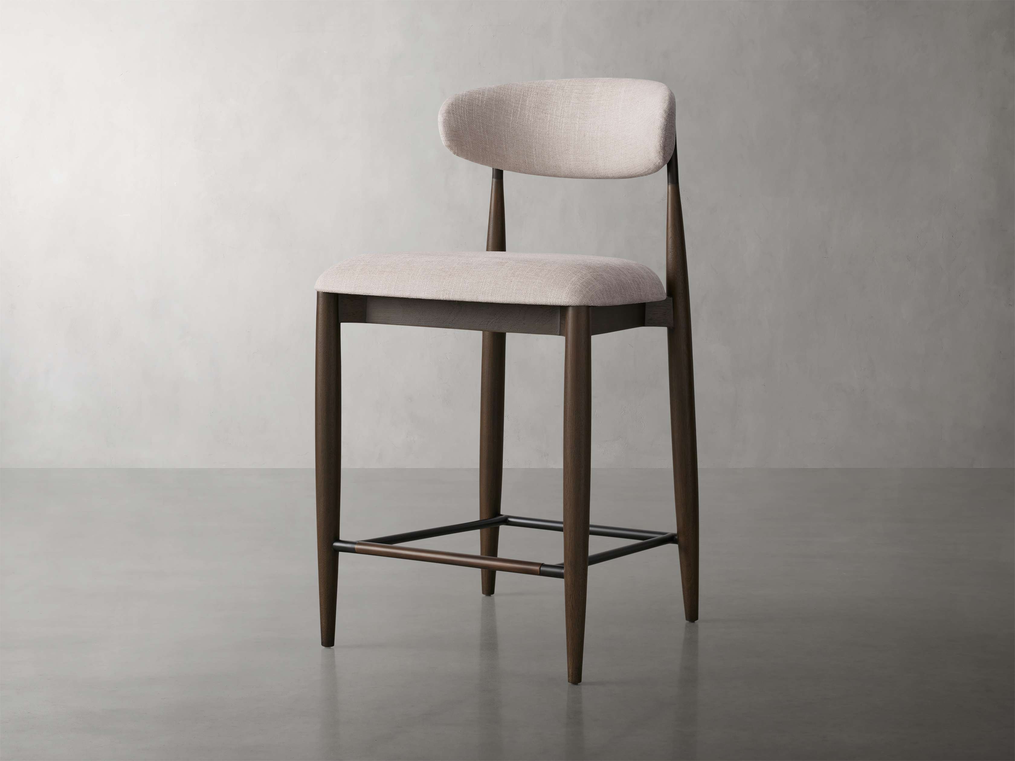 Jagger Armless Stool in Cinder with Oil Rubbed Bronze
