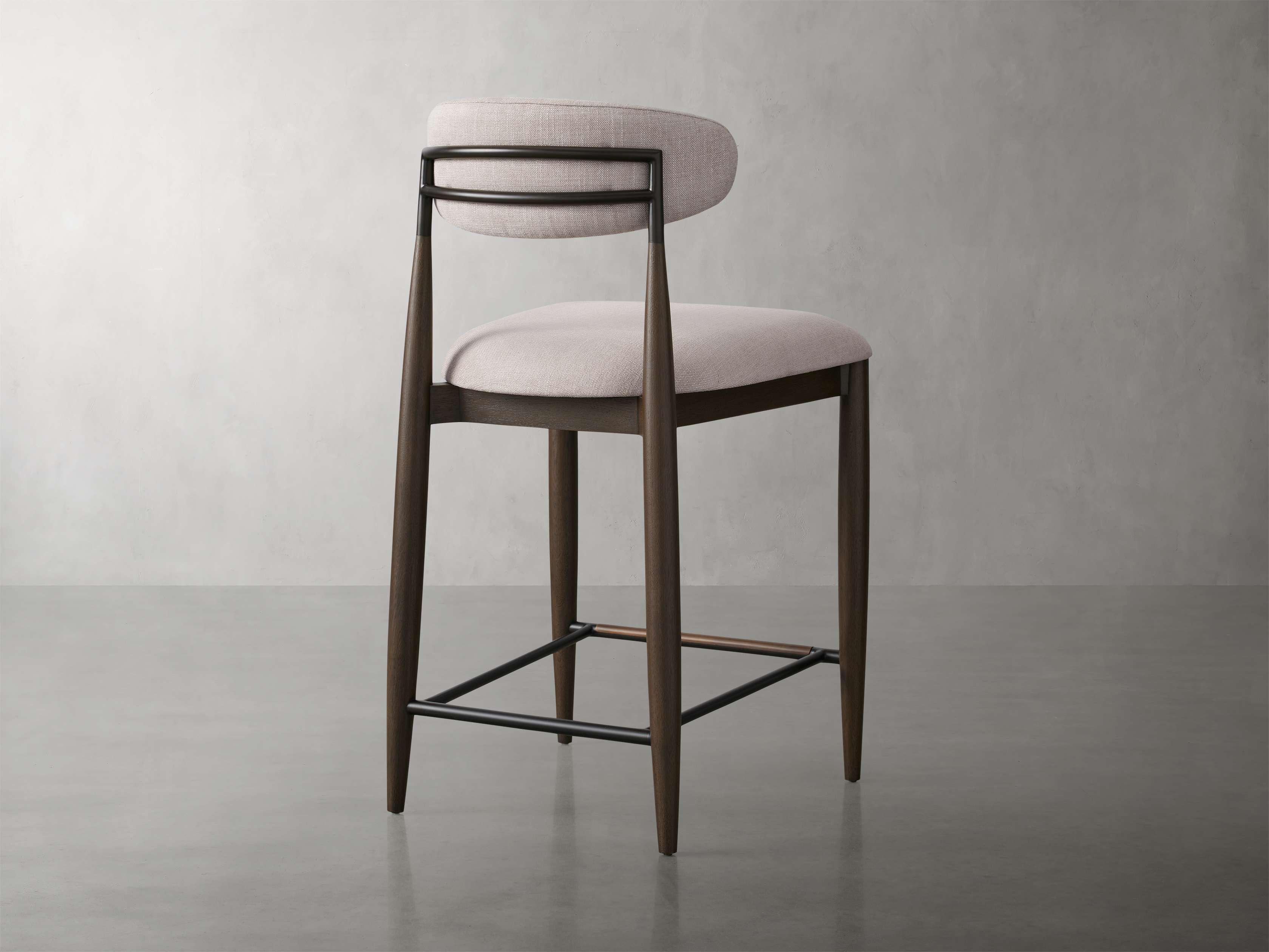 Jagger Armless Stool in Cinder with Oil Rubbed Bronze
