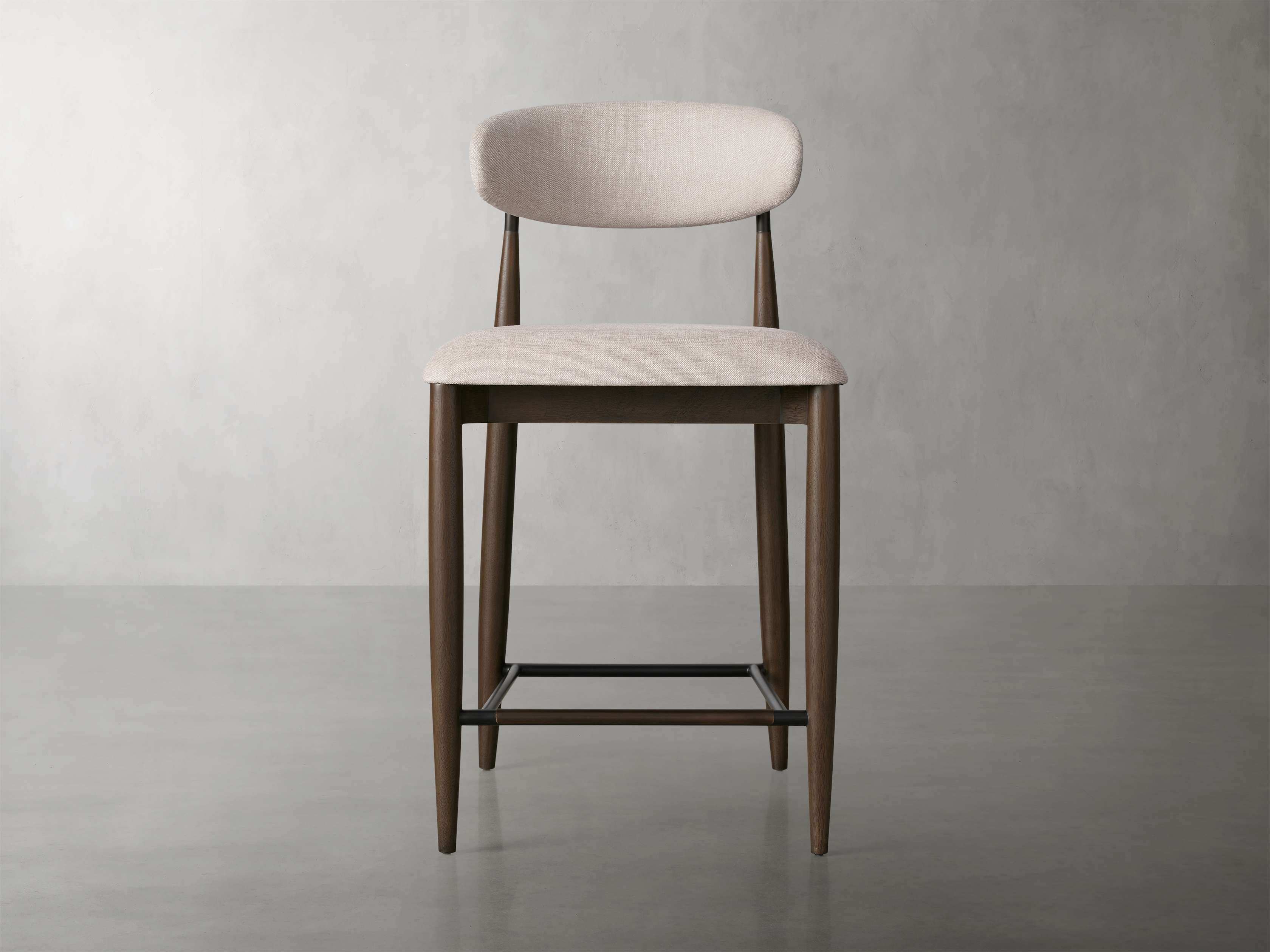 Jagger Armless Stool in Cinder with Oil Rubbed Bronze