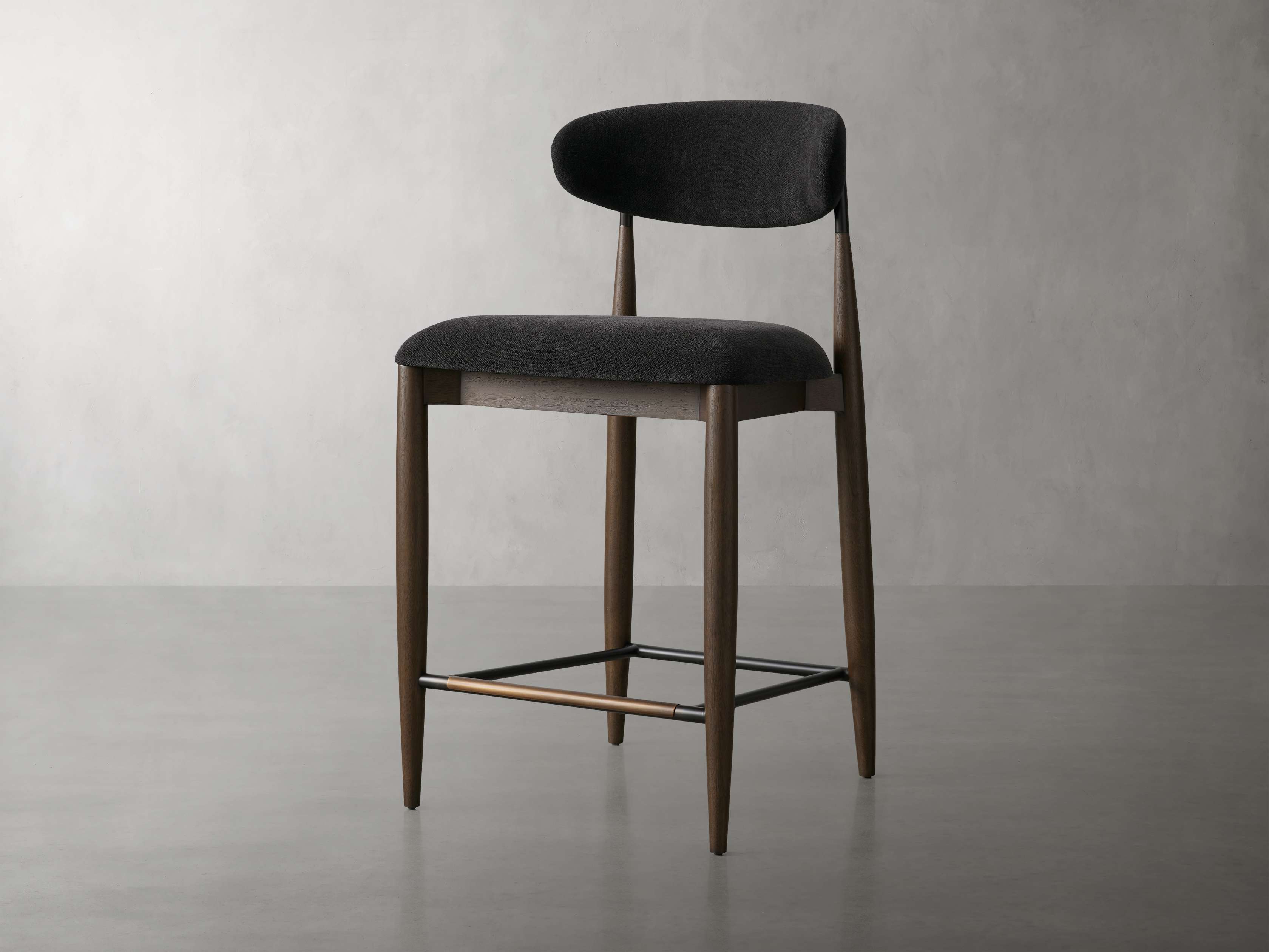 Jagger Armless Stool in Cinder with Oil Rubbed Bronze