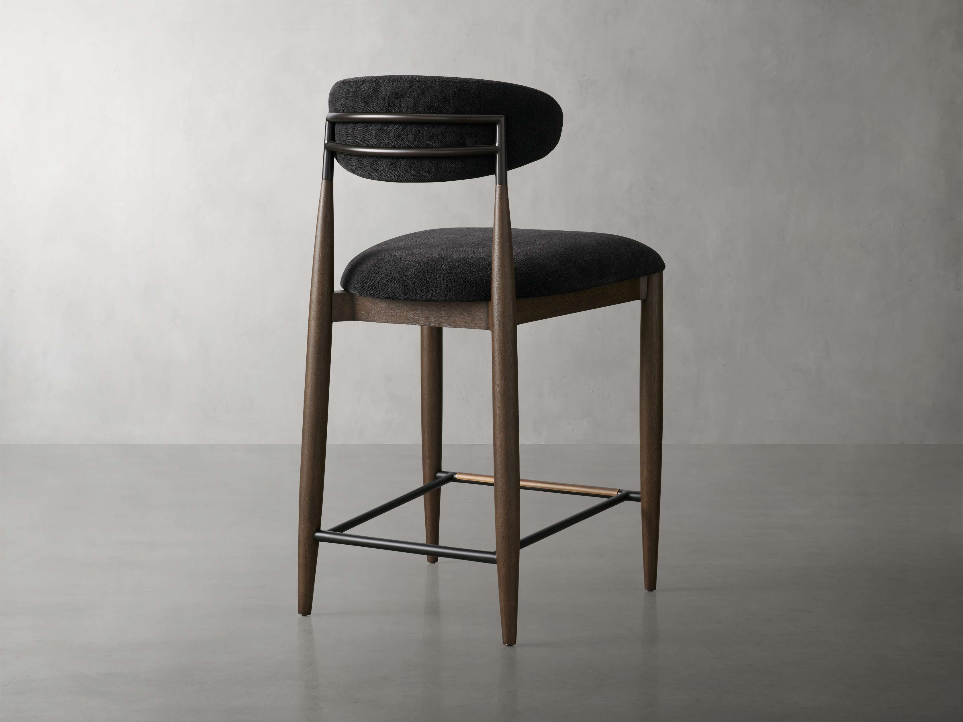 Jagger Armless Stool in Cinder with Oil Rubbed Bronze