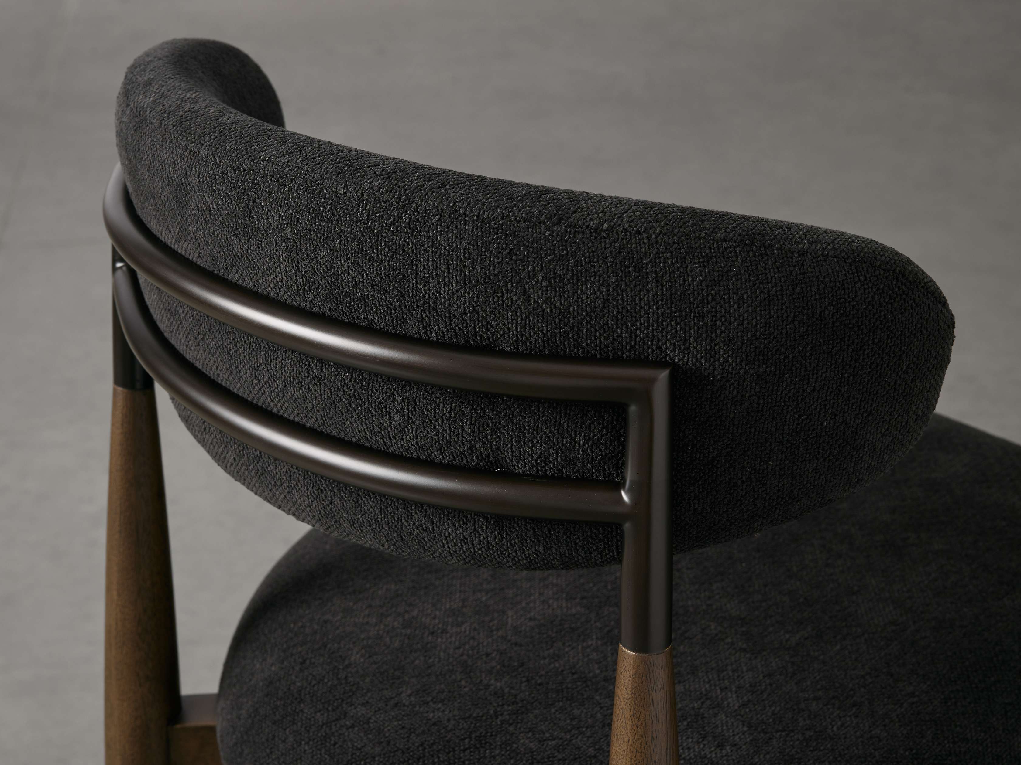 Jagger Armless Stool in Cinder with Oil Rubbed Bronze