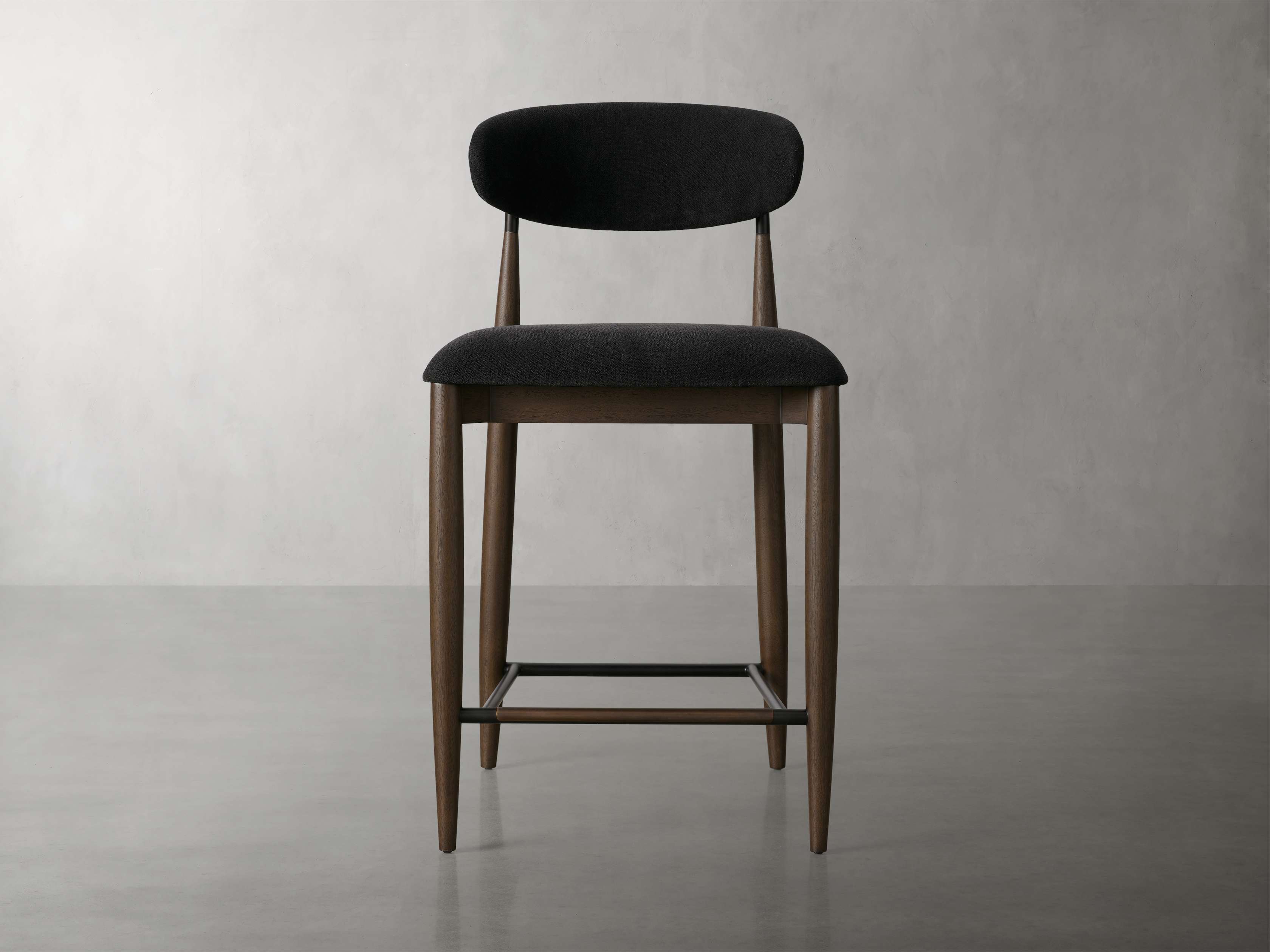 Jagger Armless Stool in Cinder with Oil Rubbed Bronze