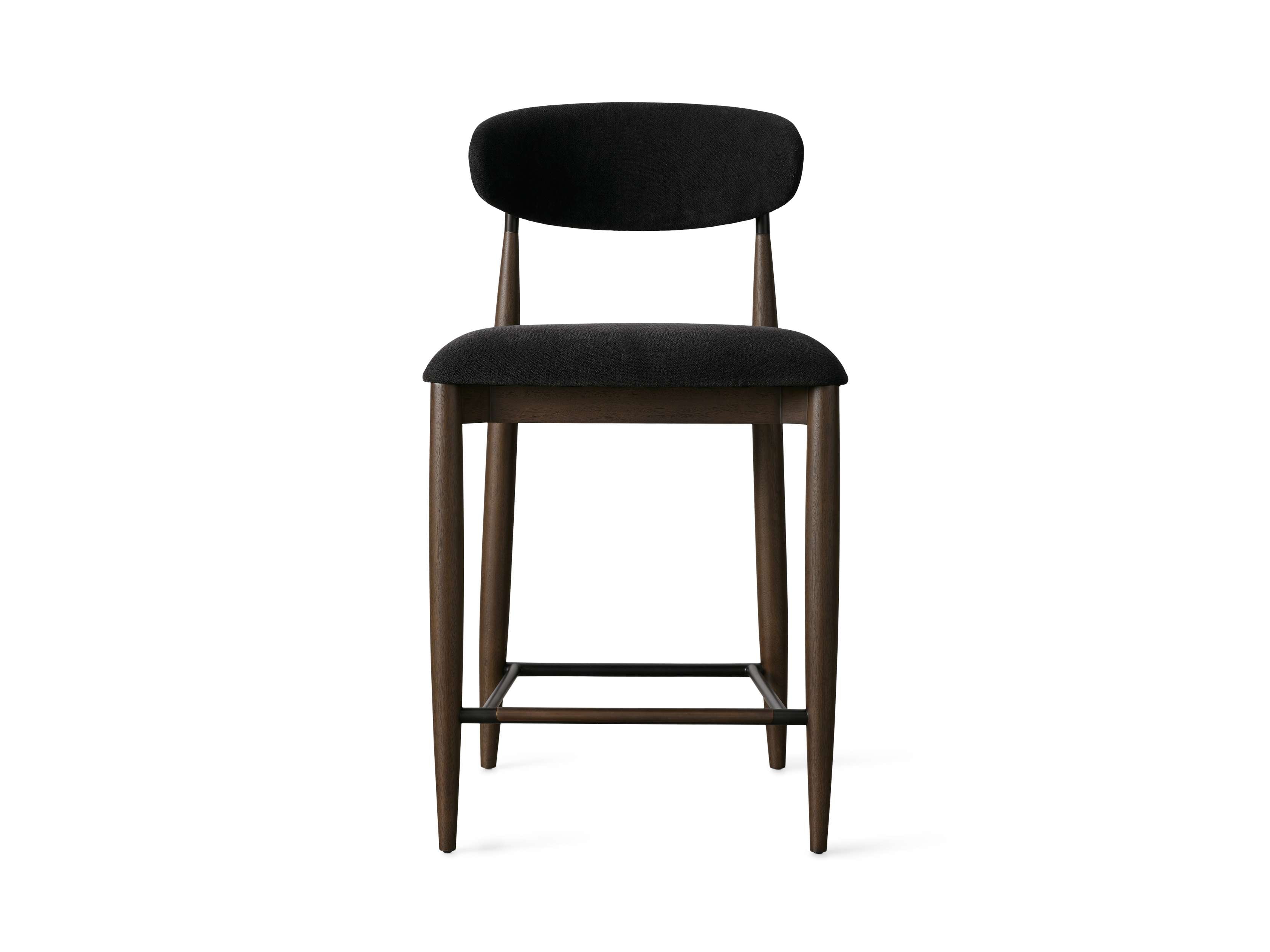 Jagger Armless Stool in Cinder with Oil Rubbed Bronze