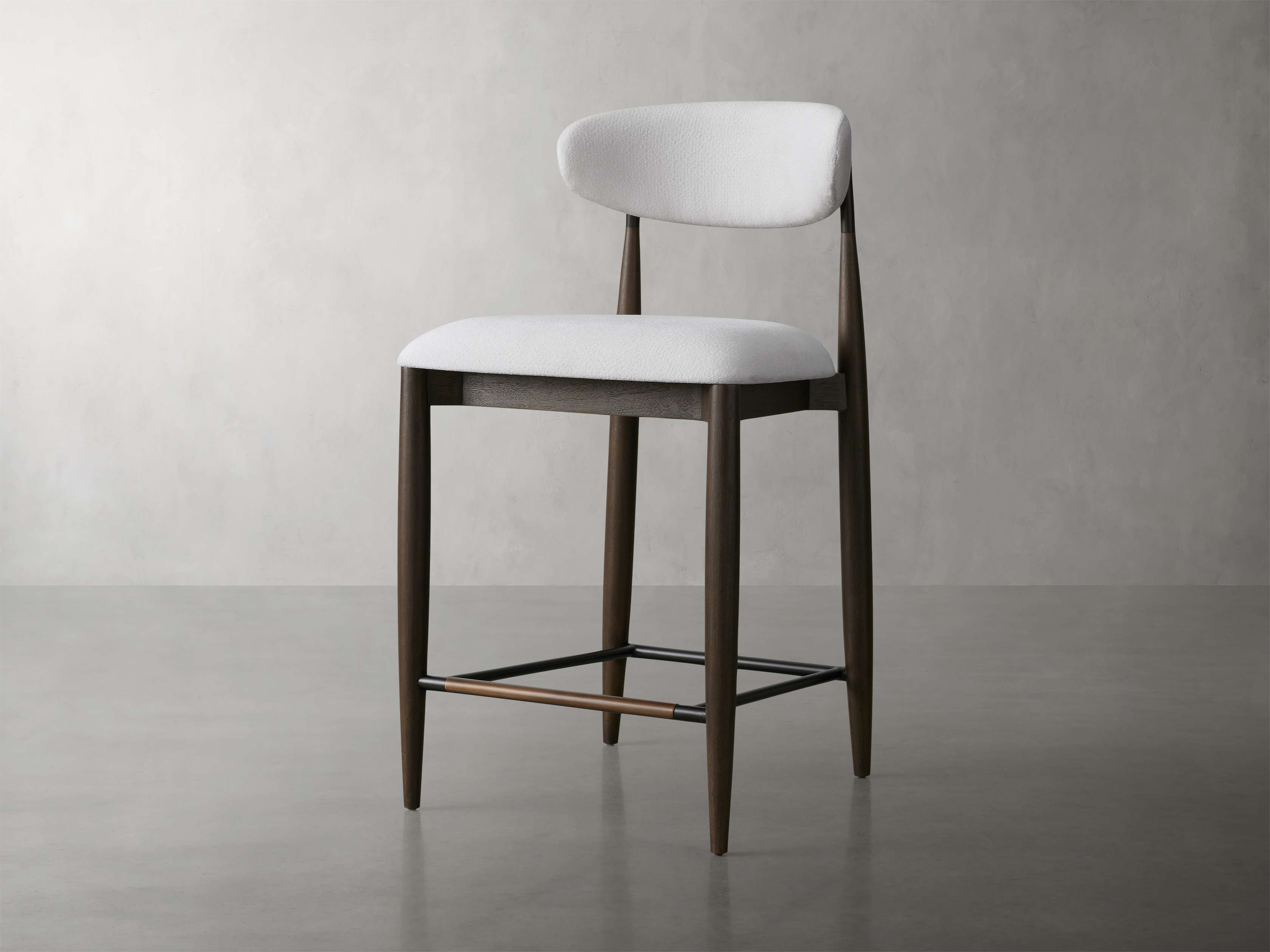 Jagger Armless Stool in Cinder with Oil Rubbed Bronze