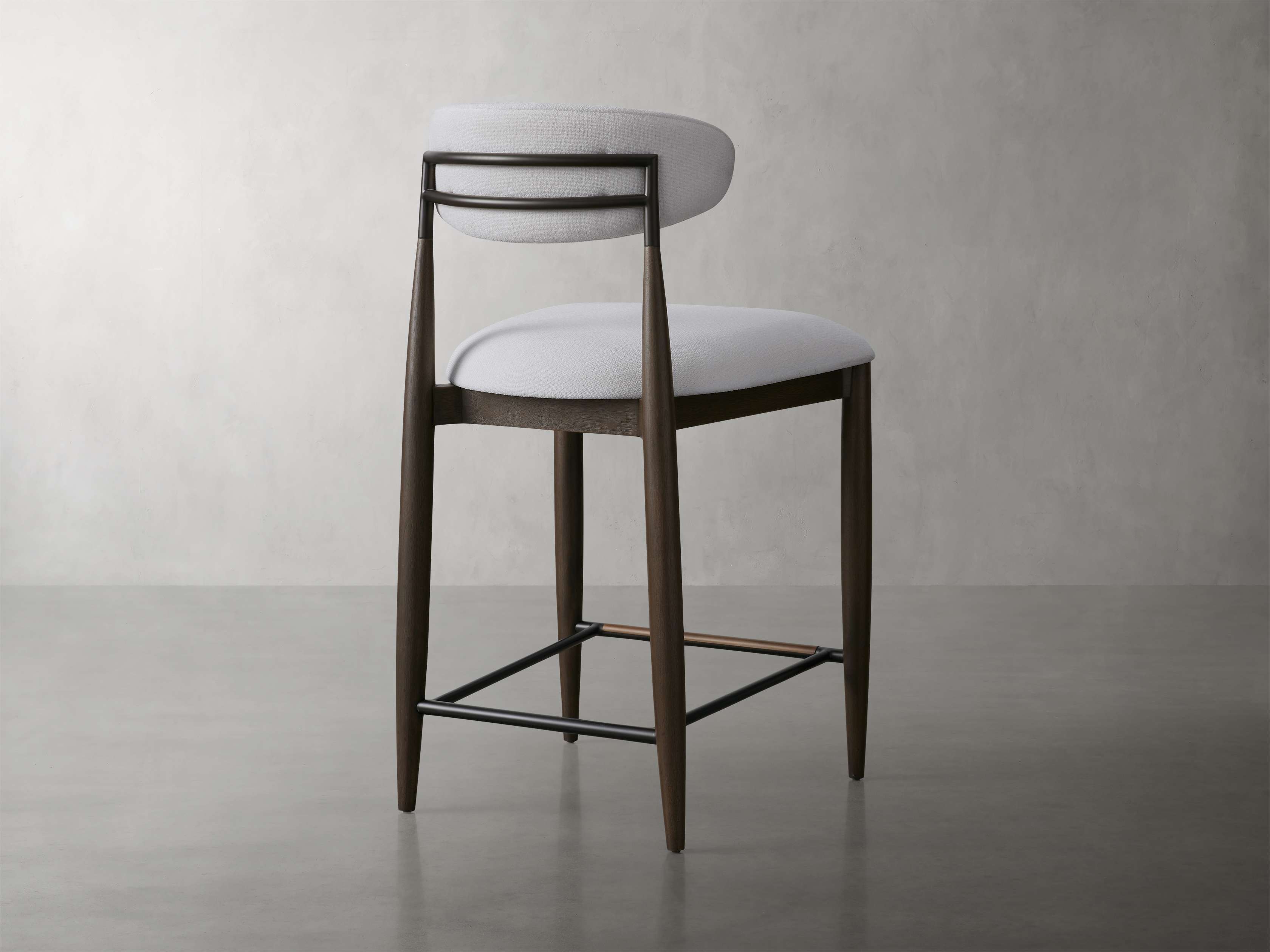 Jagger Armless Stool in Cinder with Oil Rubbed Bronze