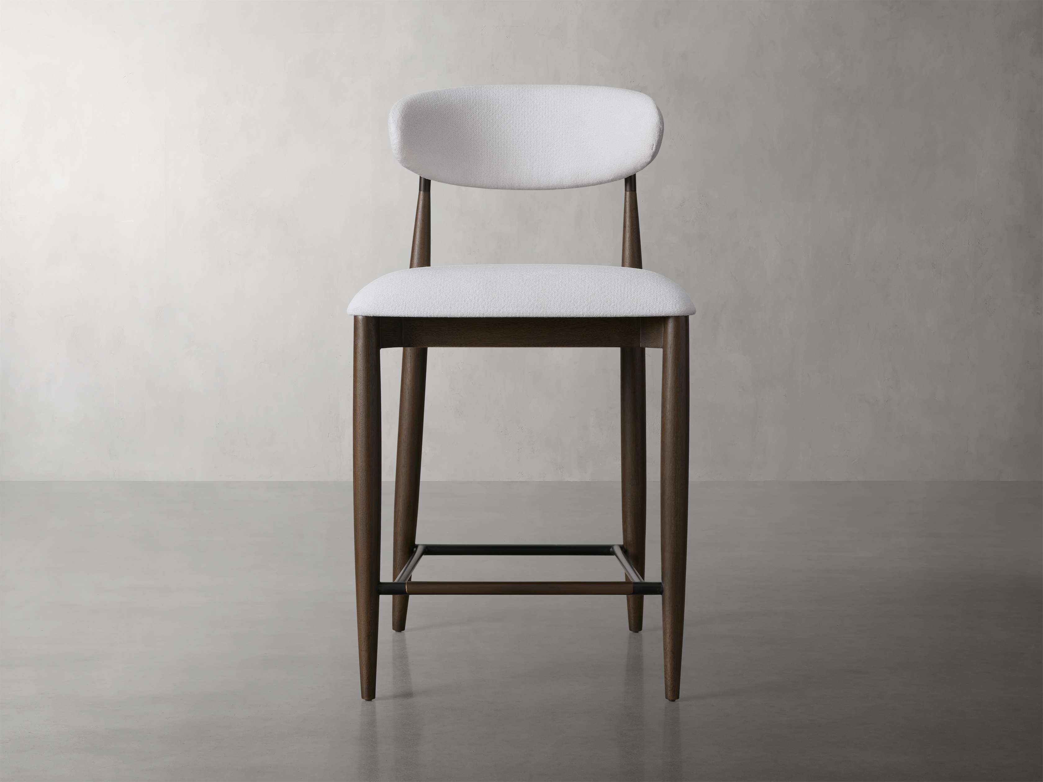 Jagger Armless Stool in Cinder with Oil Rubbed Bronze