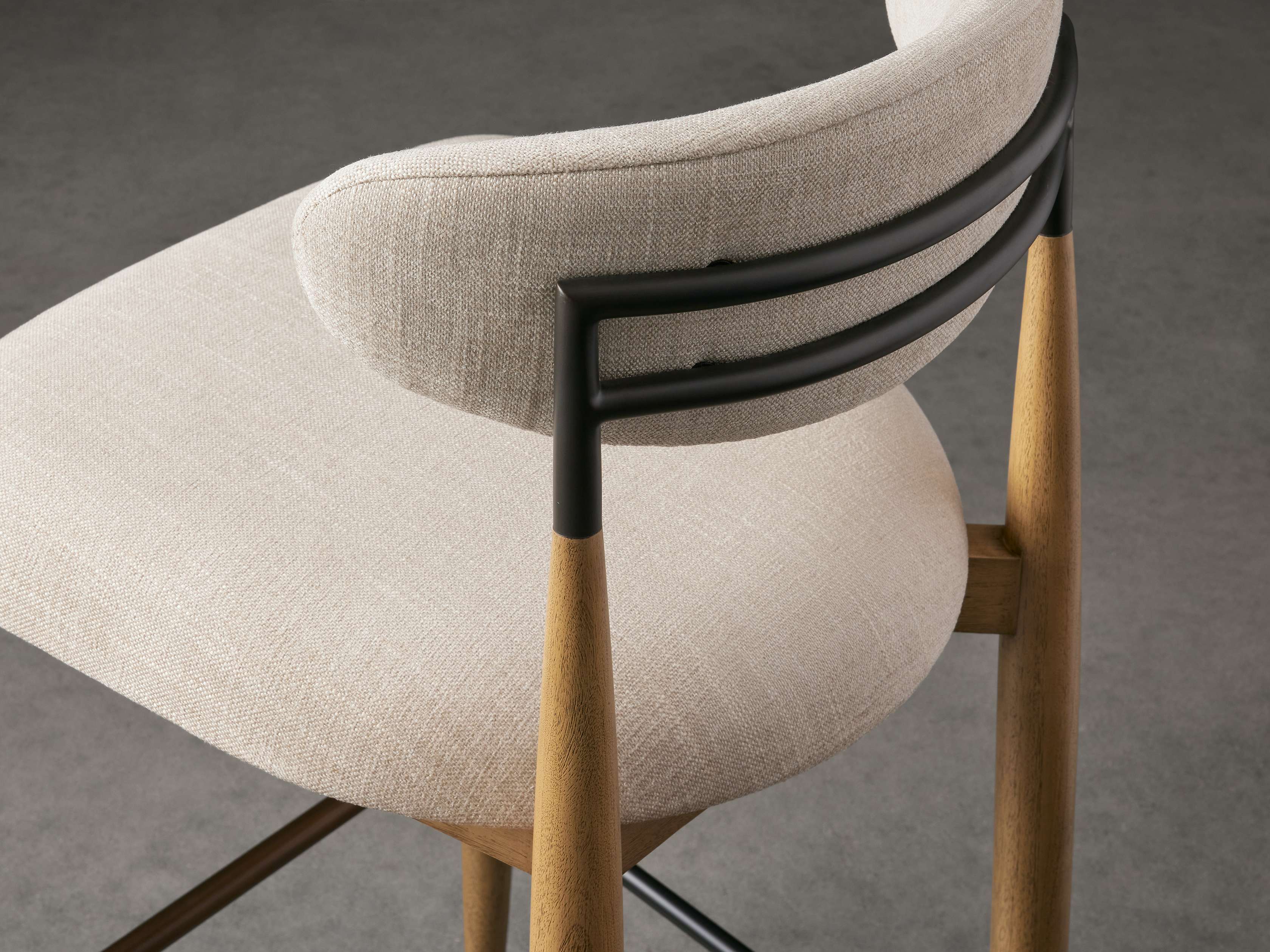 Jagger Armless Stool in Natural with Oil Rubbed Bronze