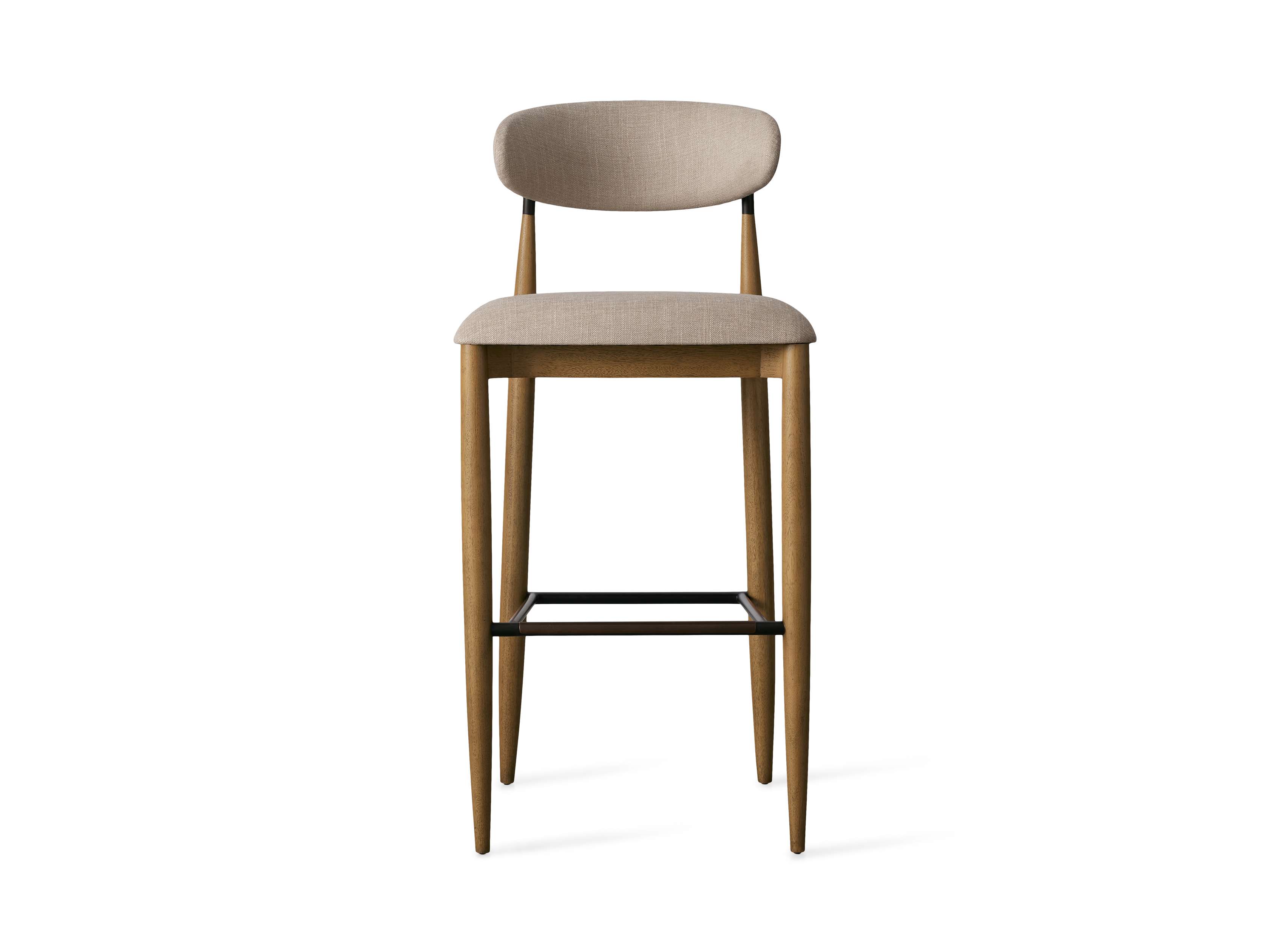 Jagger Armless Stool in Natural with Oil Rubbed Bronze