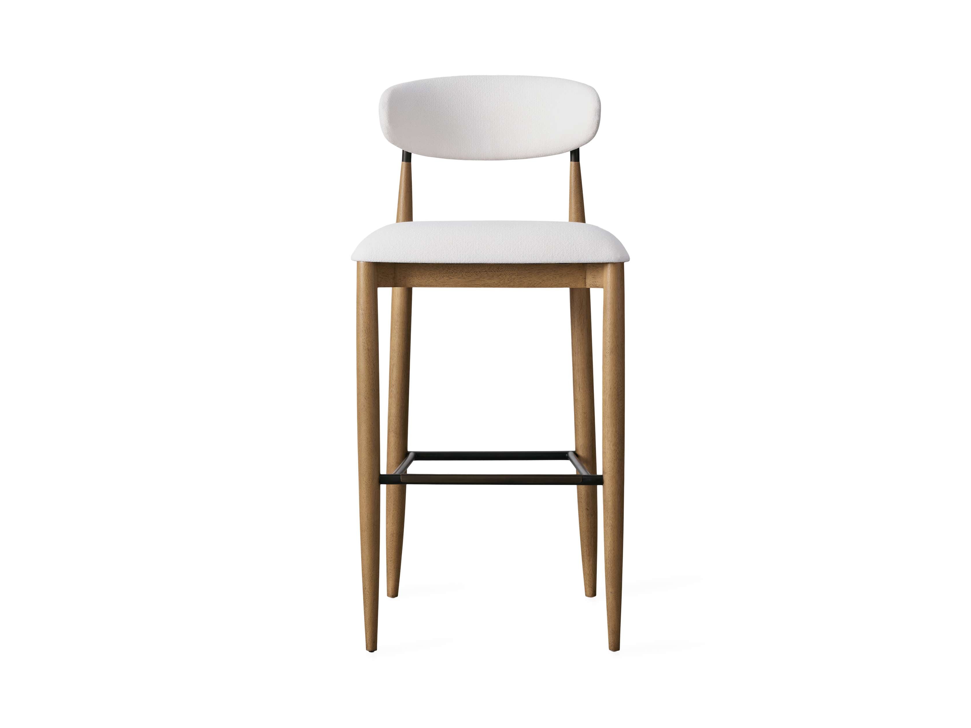 Jagger Armless Stool in Natural with Oil Rubbed Bronze