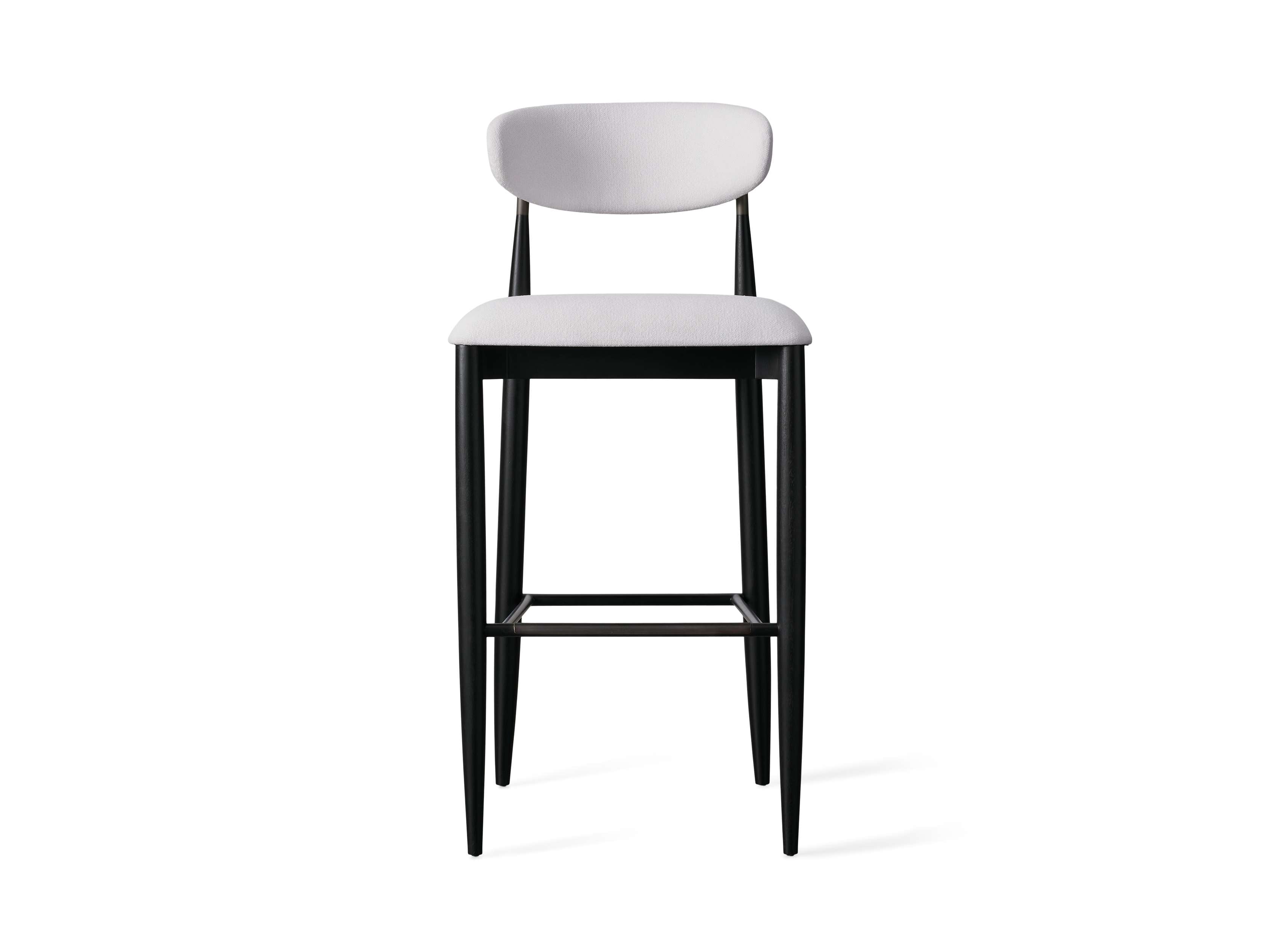 Jagger Armless Stool in Black with Antique Pewter