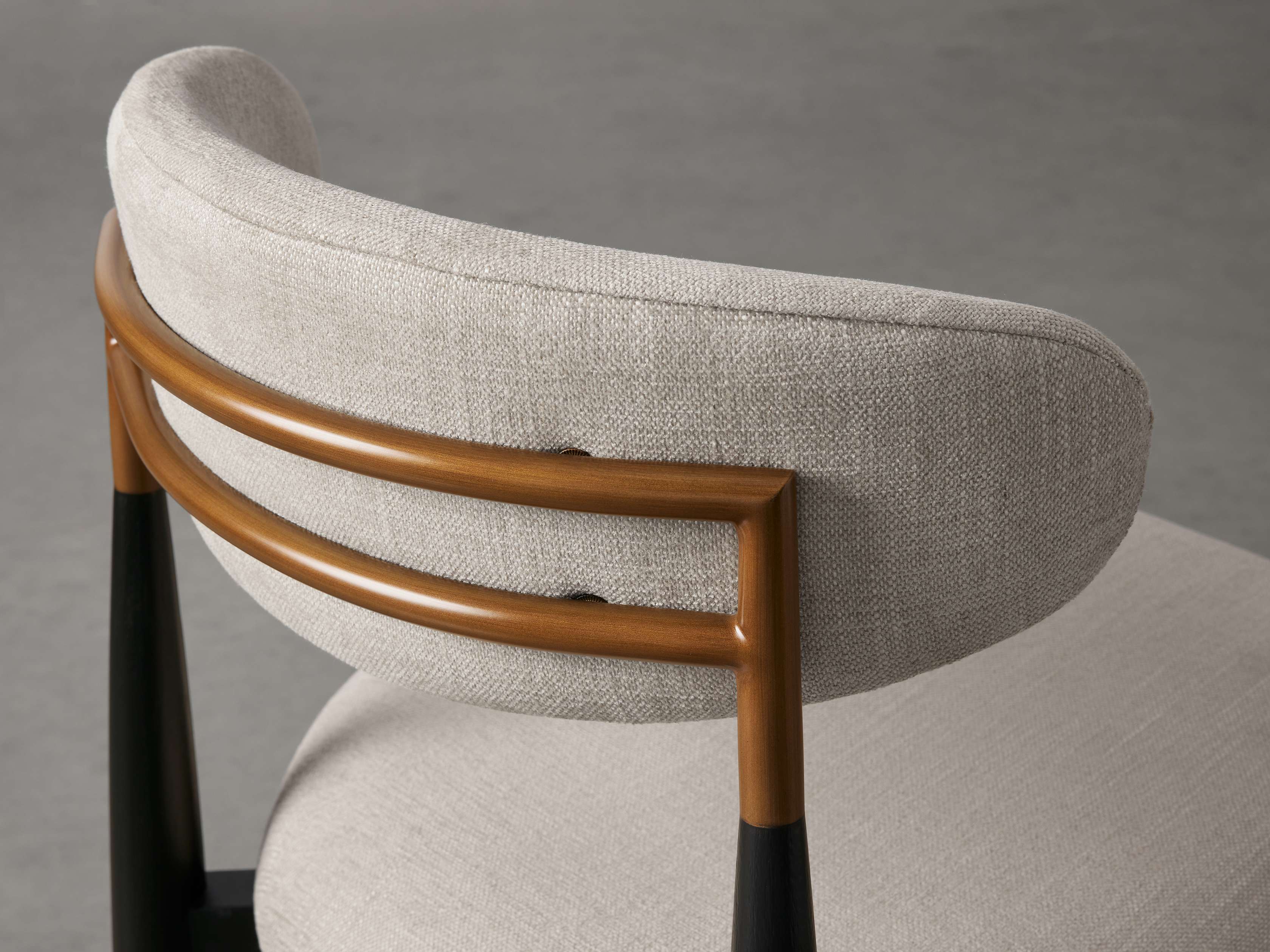 Jagger Armless Stool in Black with Antique Brass