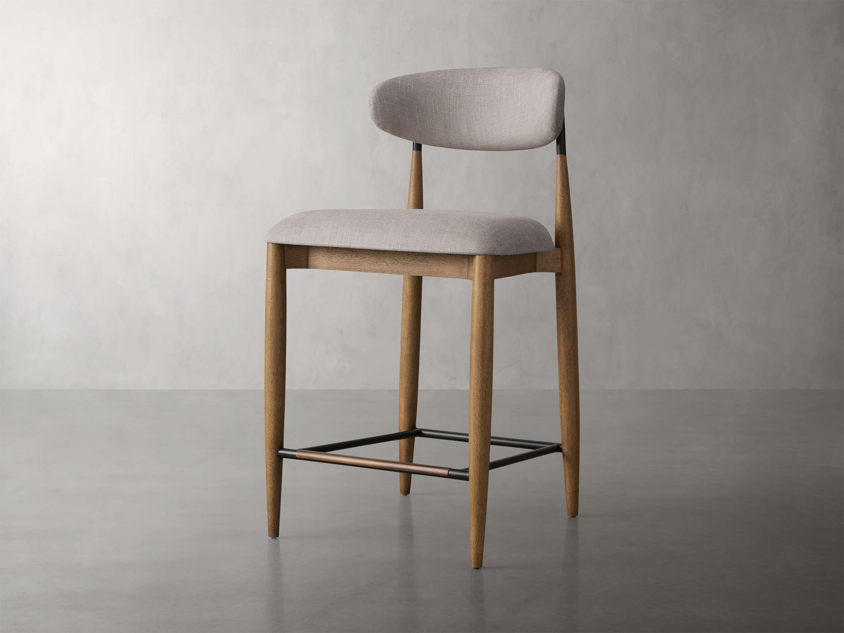 Jagger Armless Stool in Natural with Oil Rubbed Bronze