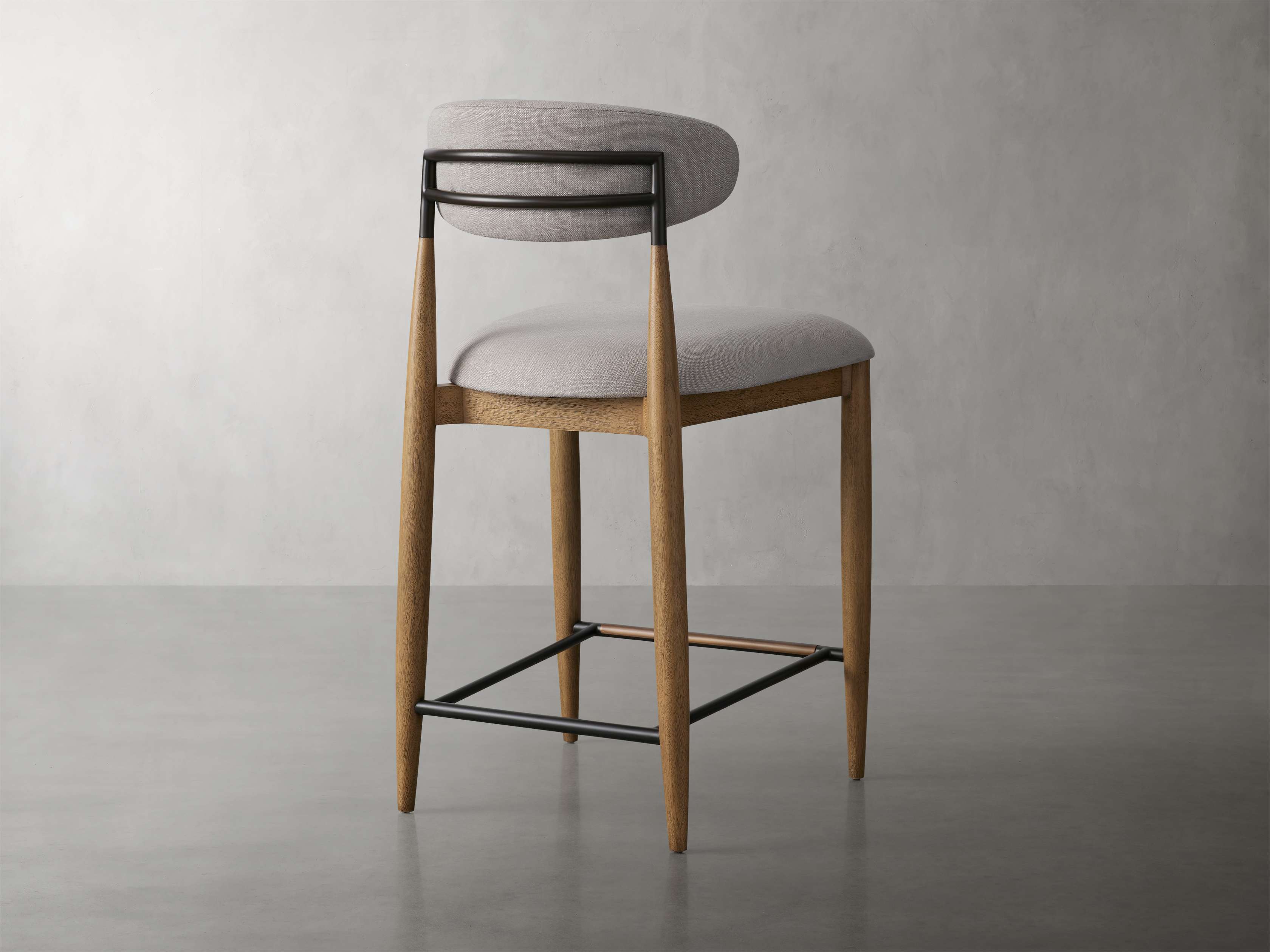 Jagger Armless Stool in Natural with Oil Rubbed Bronze