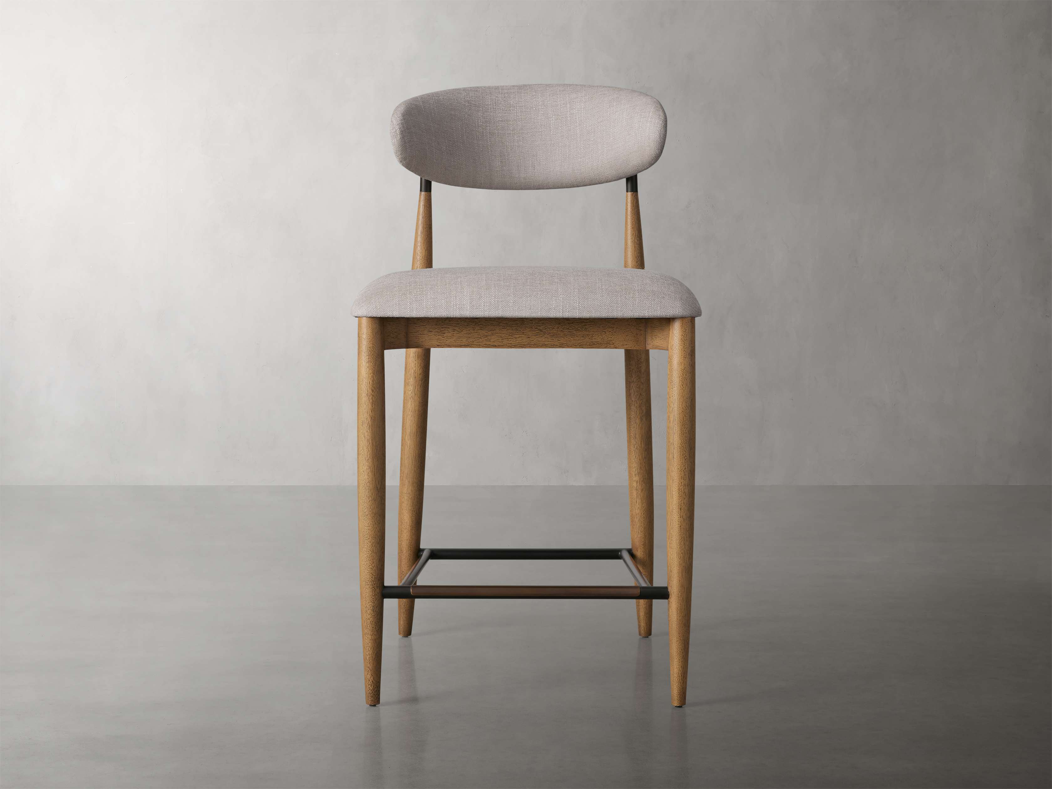Jagger Armless Stool in Natural with Oil Rubbed Bronze