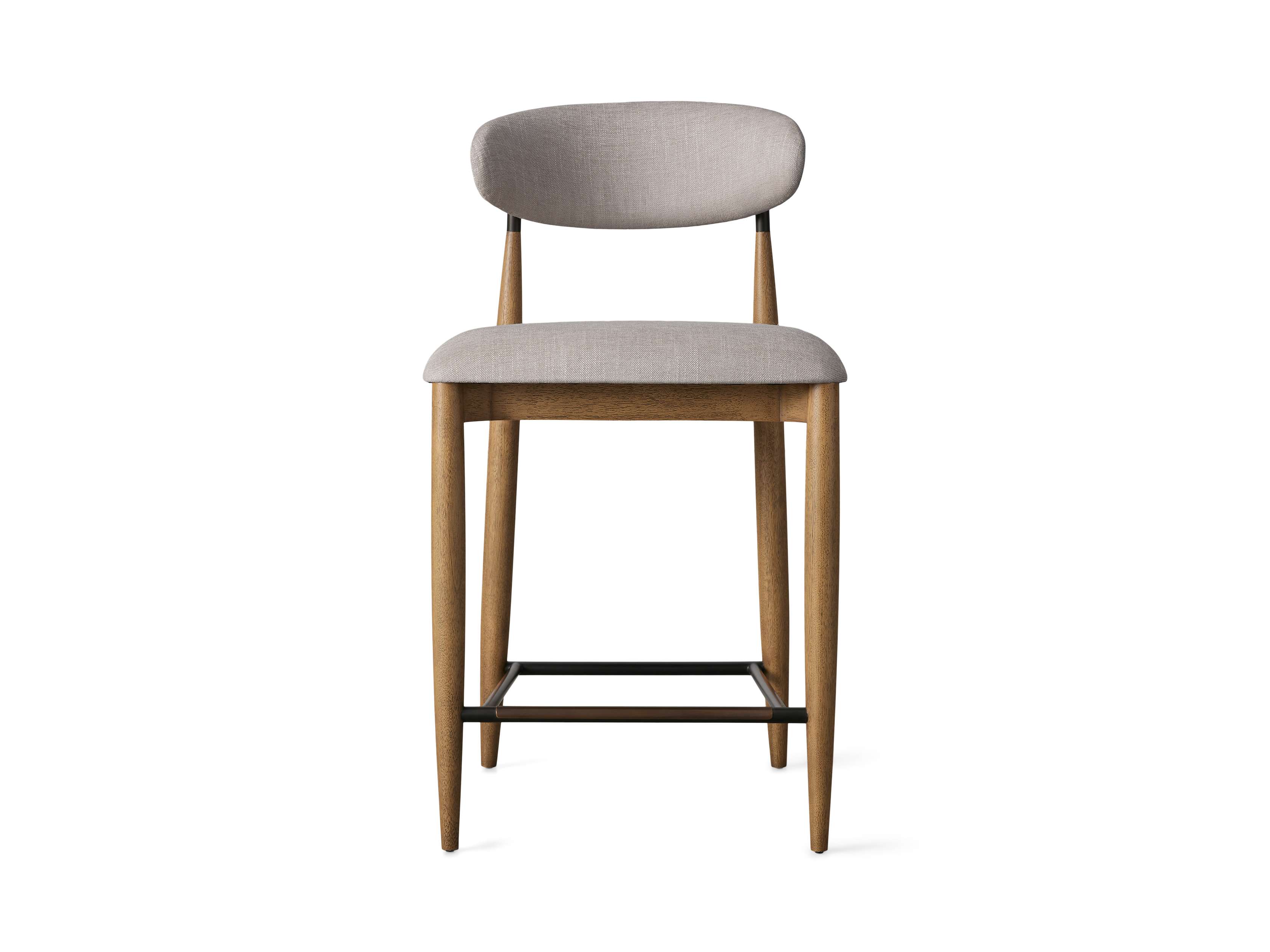 Jagger Armless Stool in Natural with Oil Rubbed Bronze