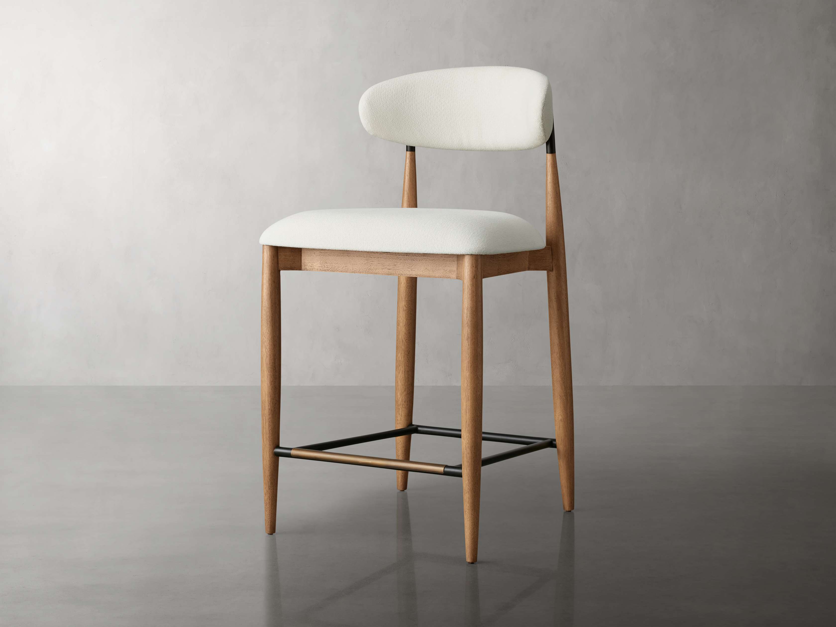 Jagger Armless Stool in Natural with Oil Rubbed Bronze