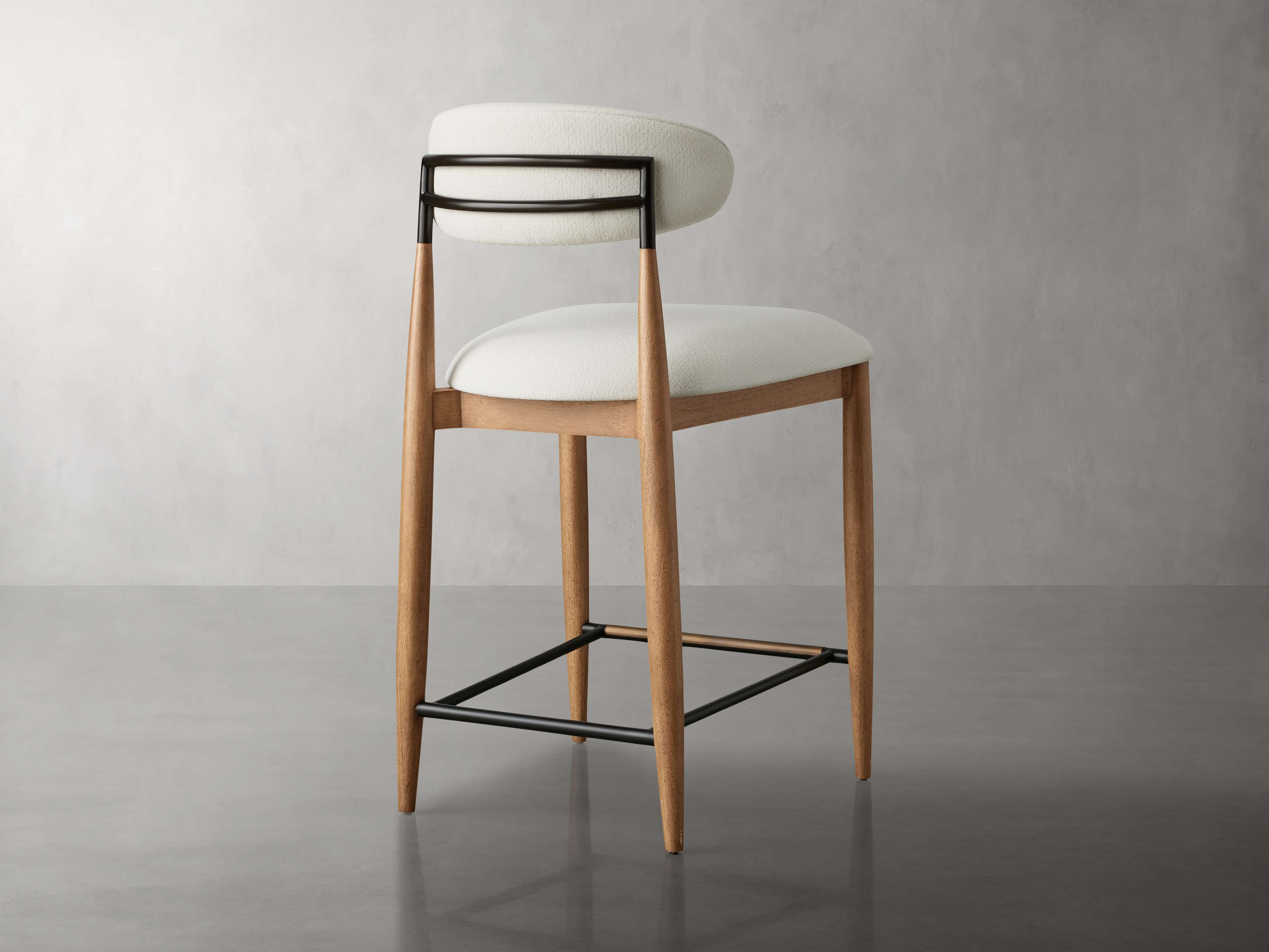 Jagger Armless Stool in Natural with Oil Rubbed Bronze