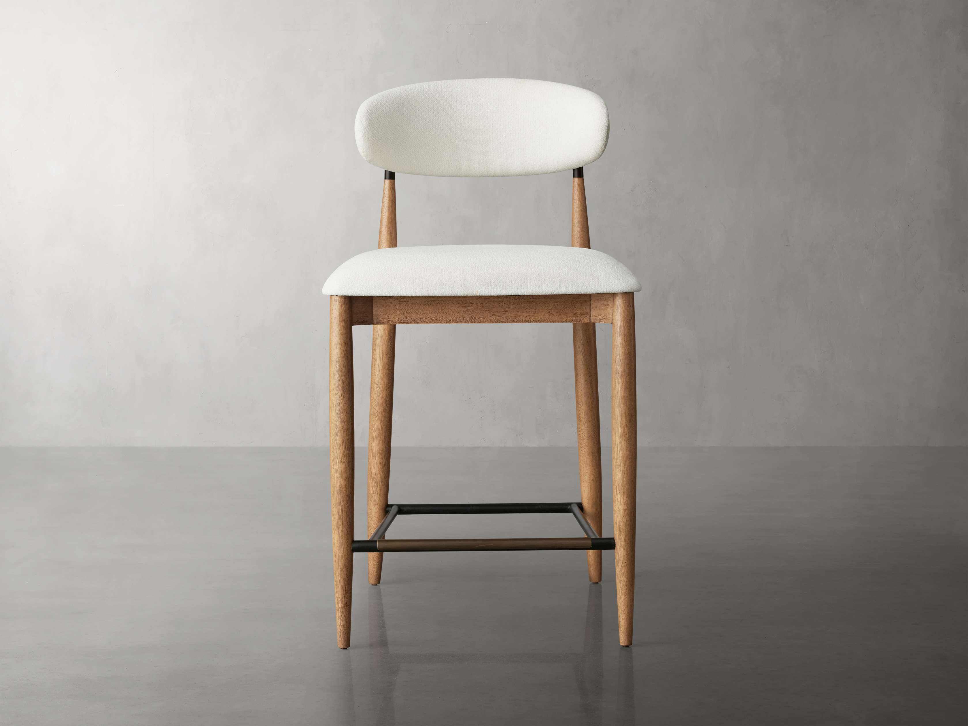 Jagger Armless Stool in Natural with Oil Rubbed Bronze