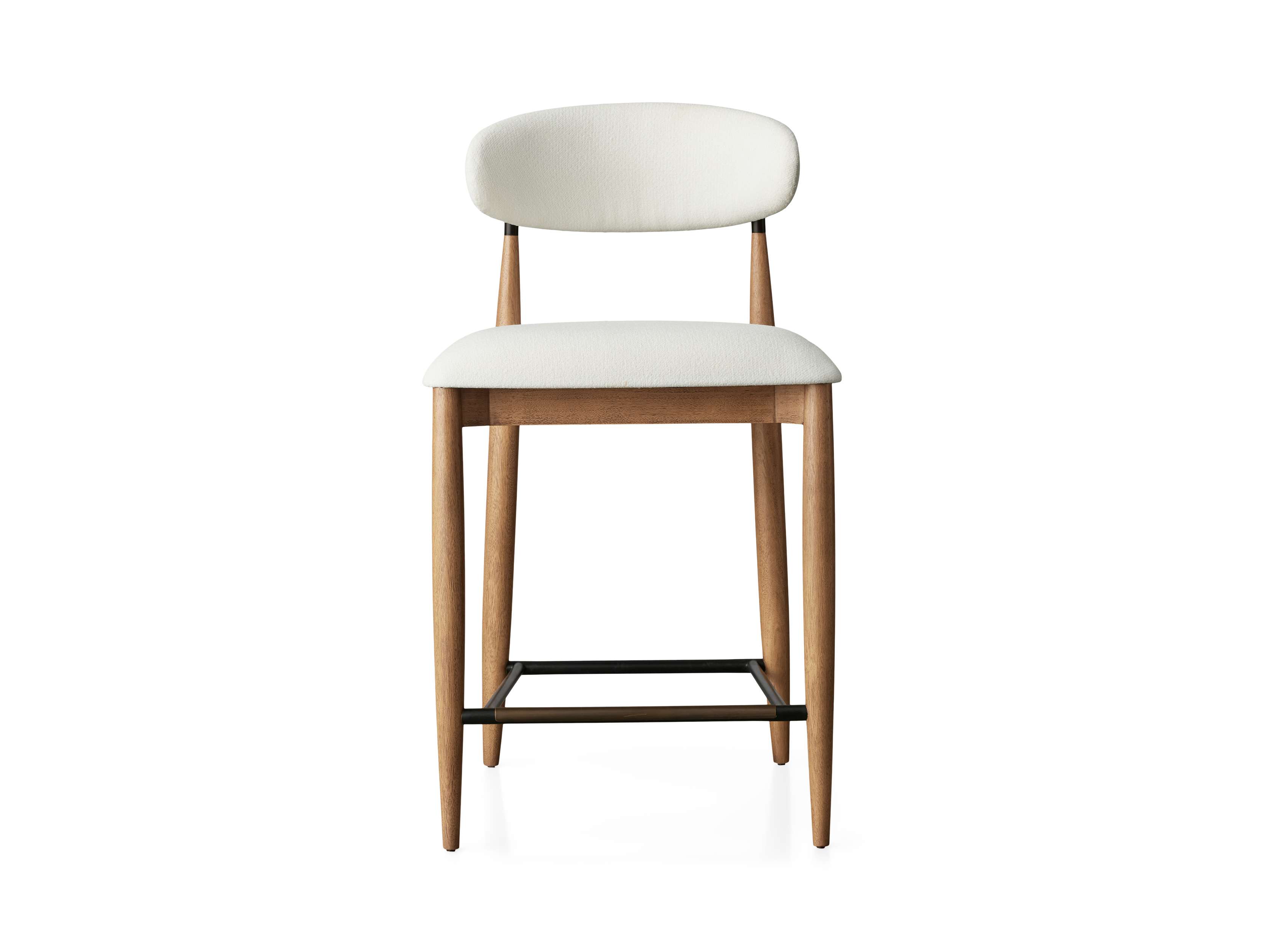 Jagger Armless Stool in Natural with Oil Rubbed Bronze