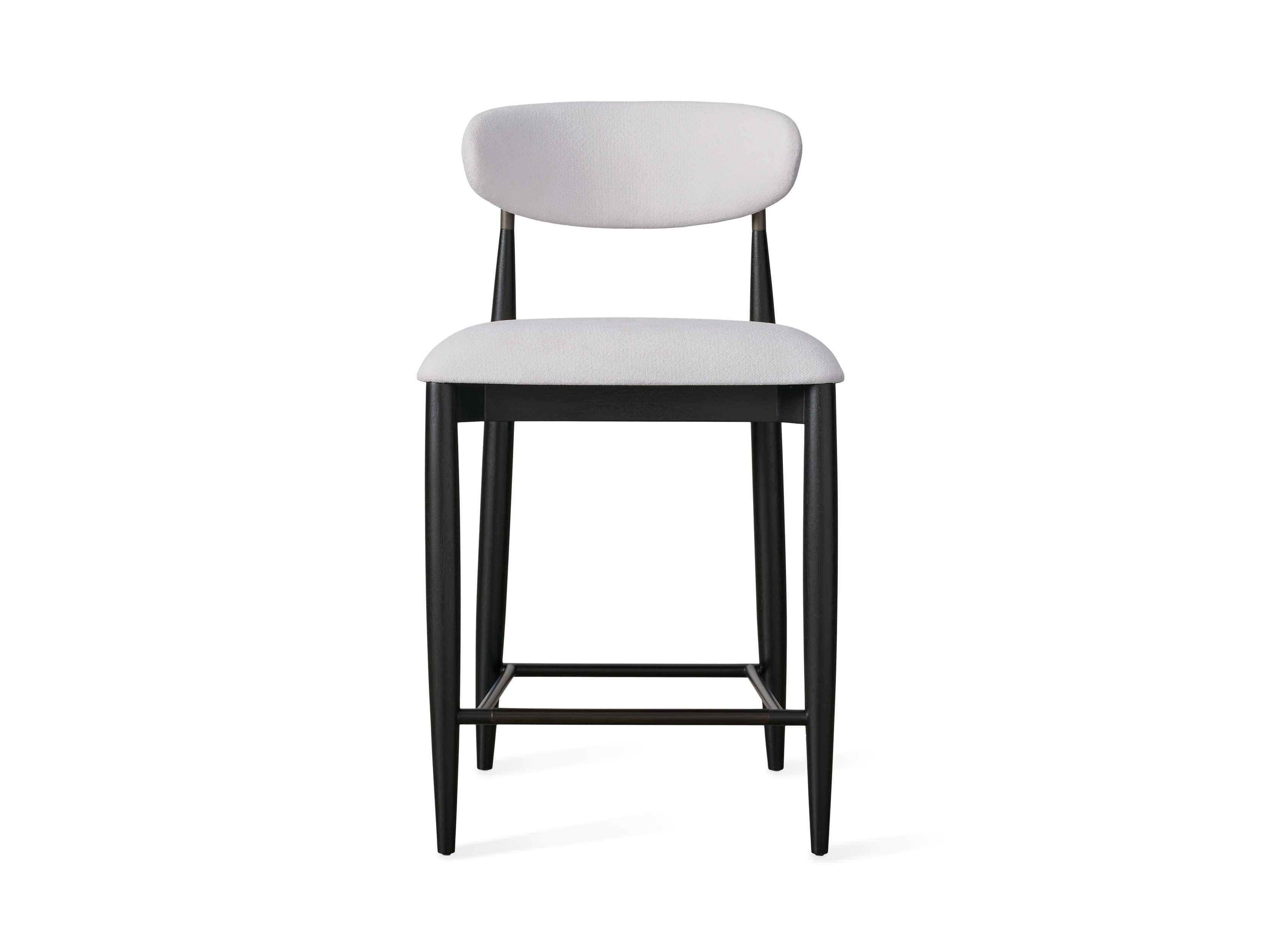 Jagger Armless Stool in Black with Antique Pewter