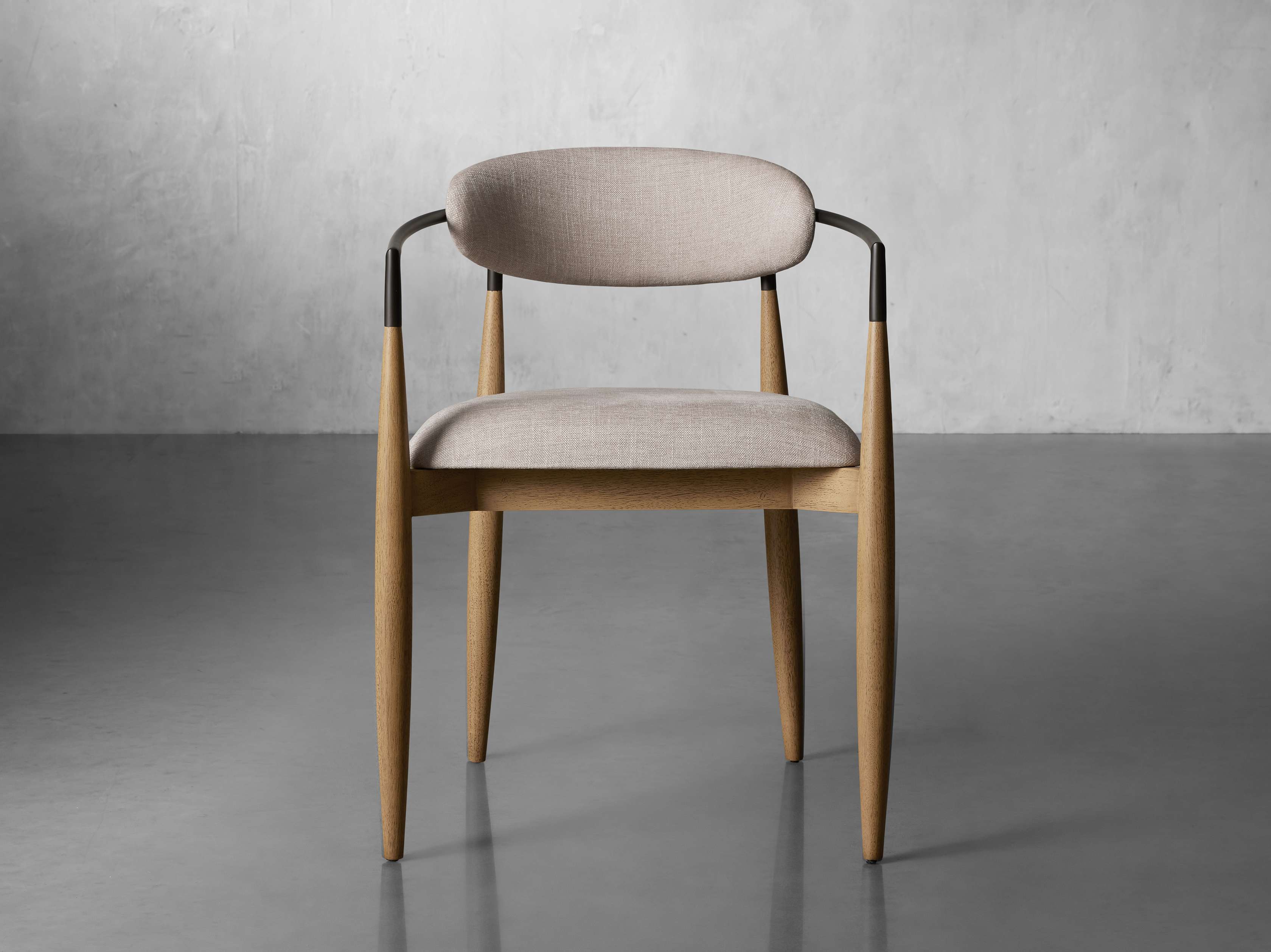 Jagger Dining Arm Chair in Natural with Oil Rubbed Bronze