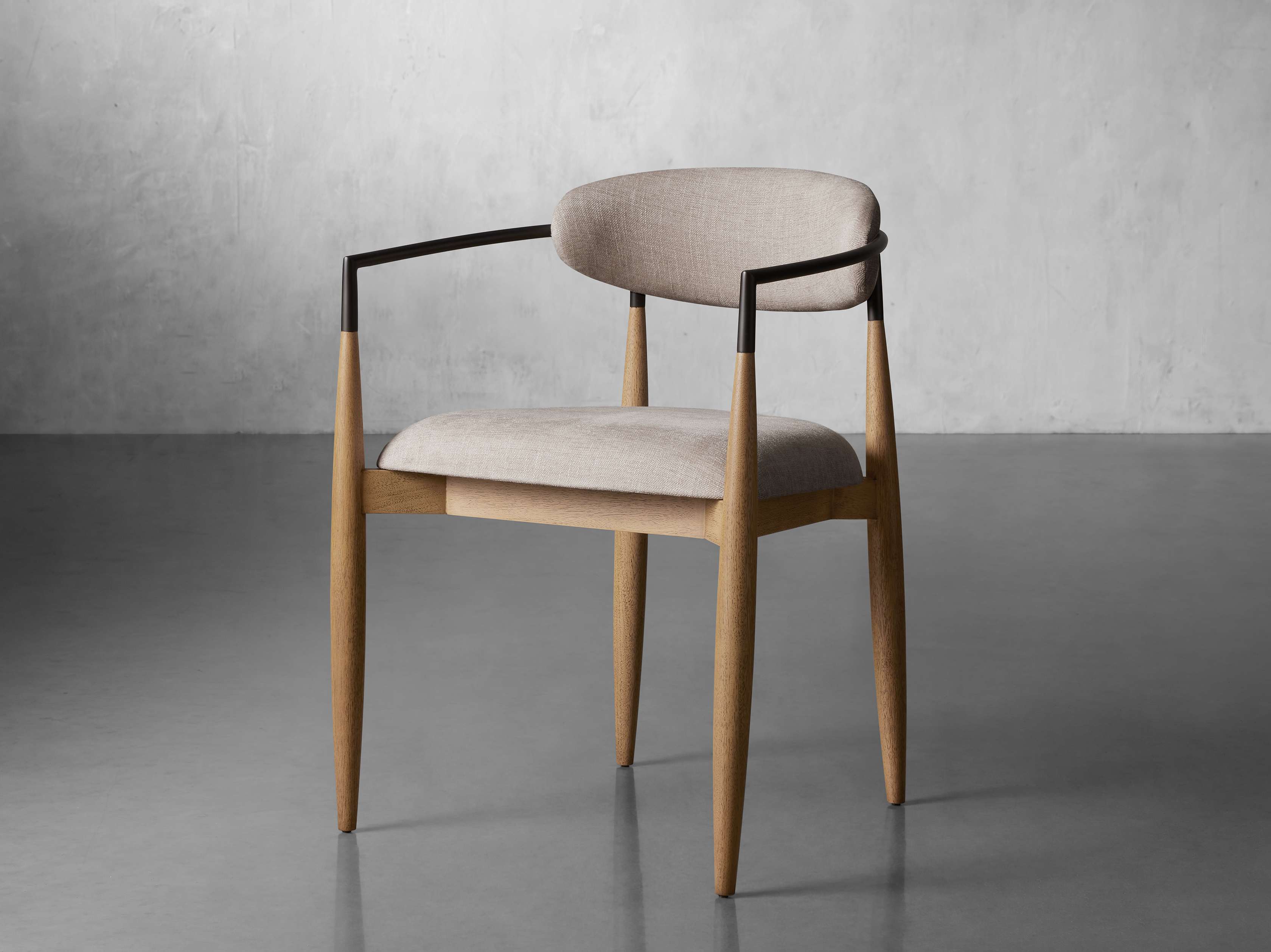 Jagger Dining Arm Chair in Natural with Oil Rubbed Bronze
