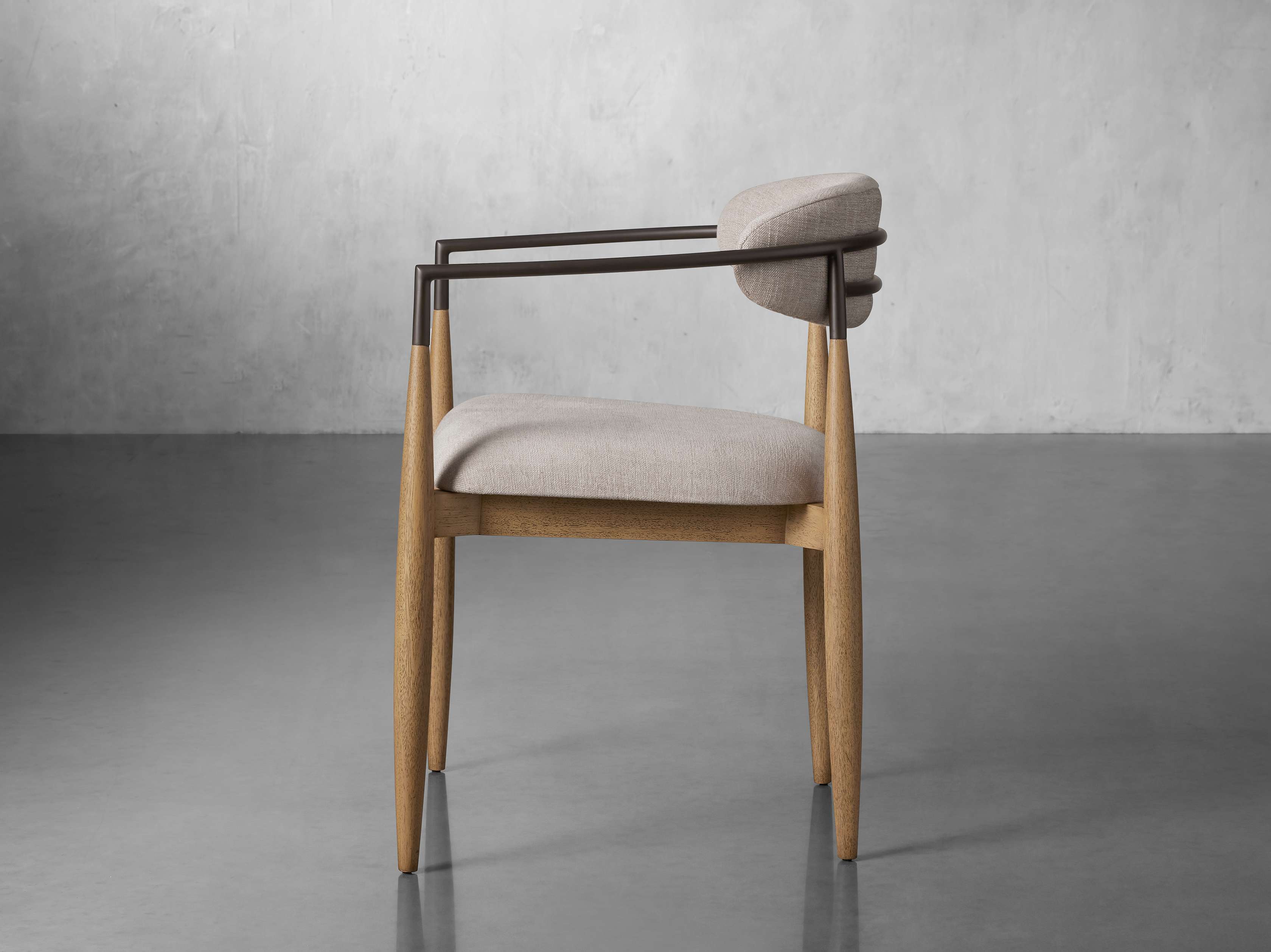 Jagger Dining Arm Chair in Natural with Oil Rubbed Bronze