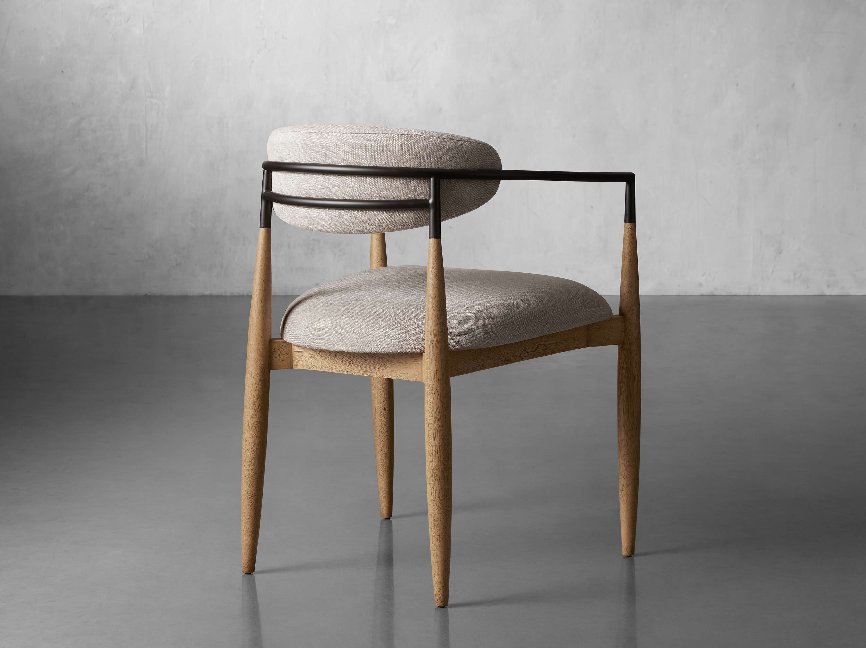 Jagger Dining Arm Chair in Natural with Oil Rubbed Bronze