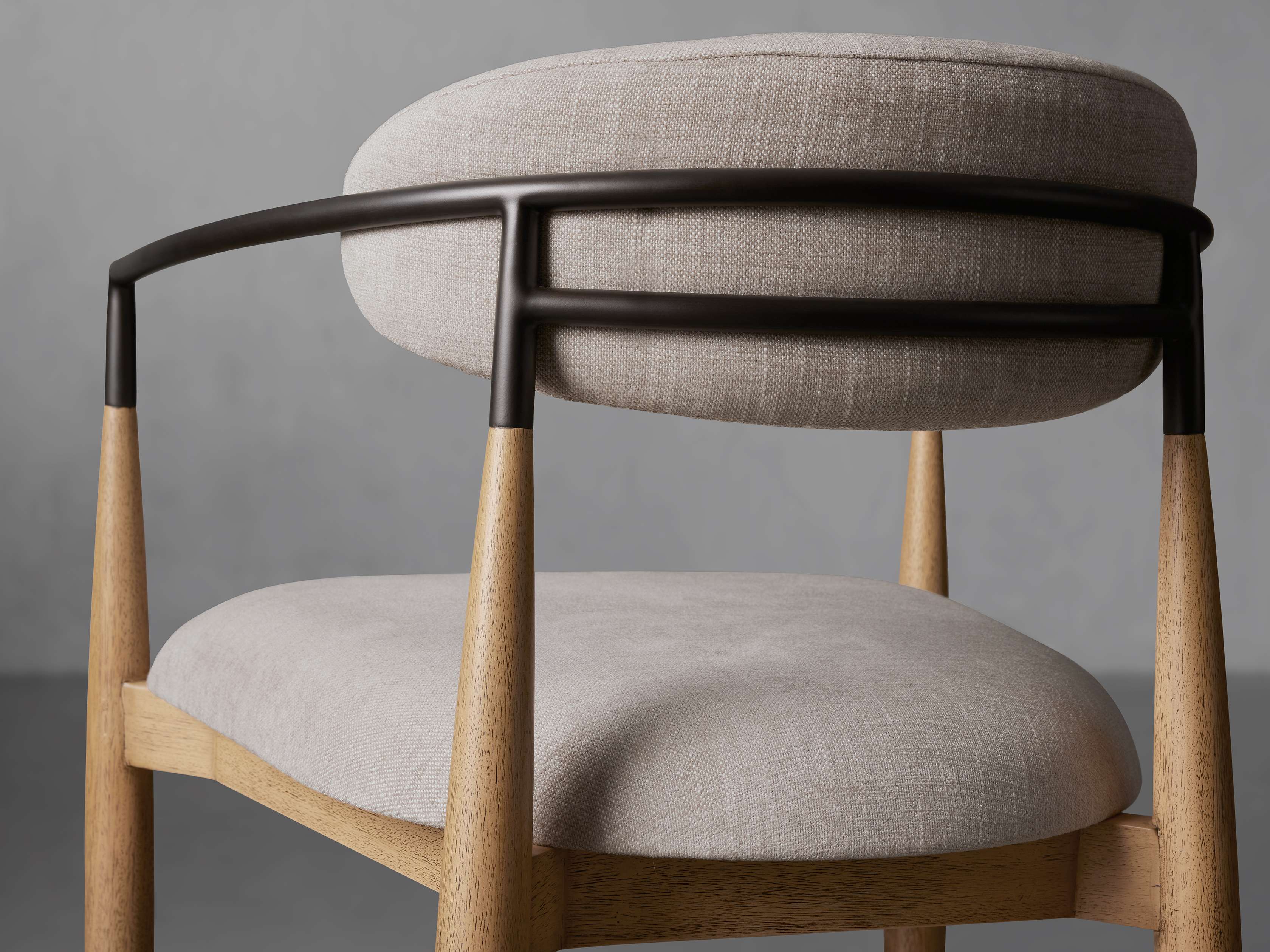 Jagger Dining Arm Chair in Natural with Oil Rubbed Bronze