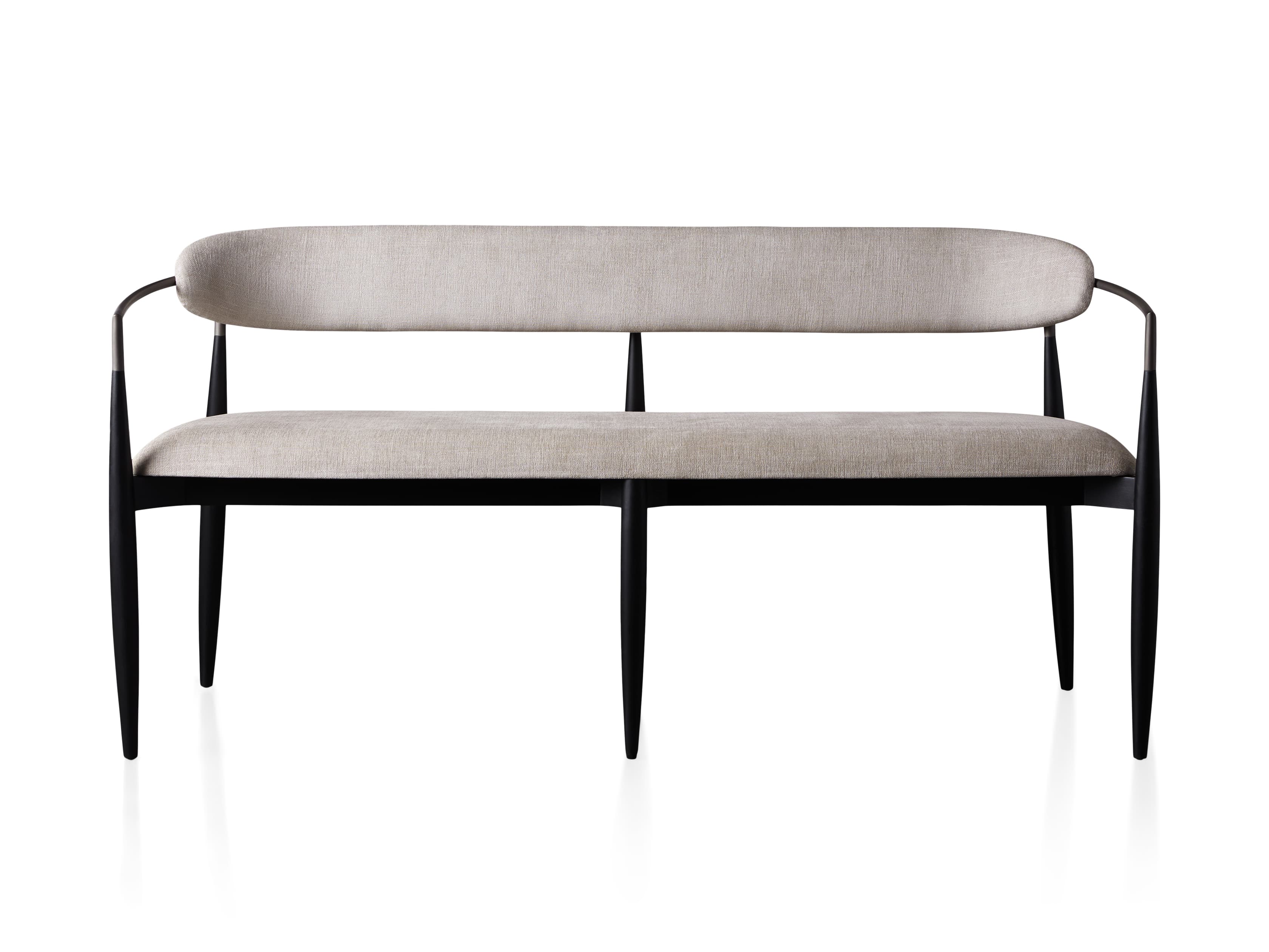 Jagger Dining Bench in Black with Antique Pewter