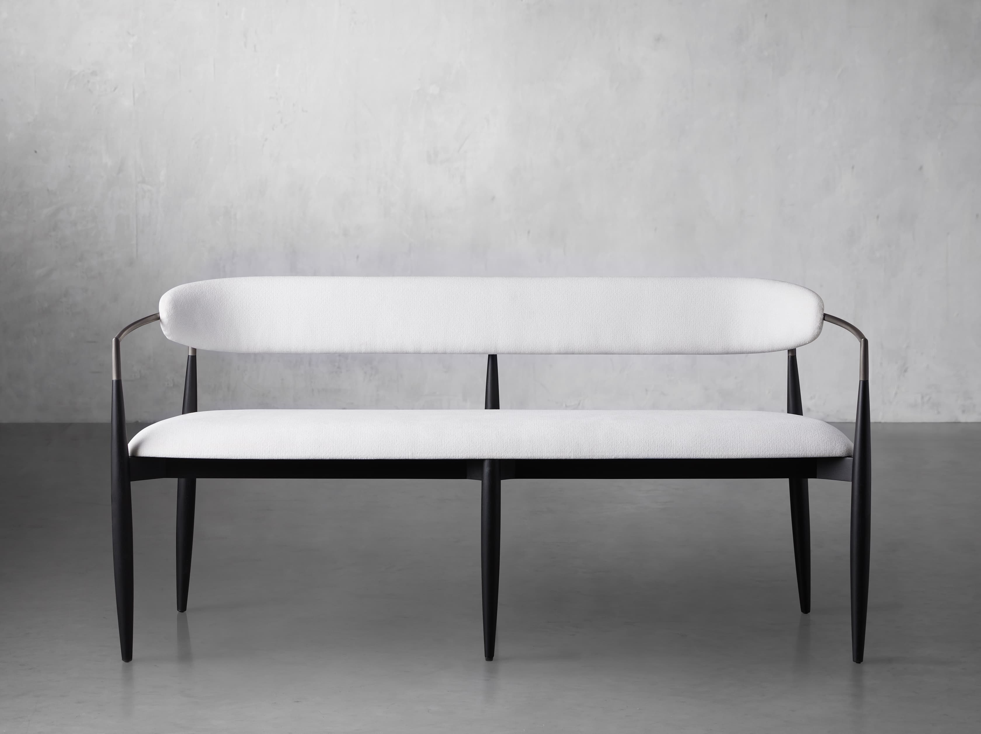 Jagger Dining Bench in Black with Antique Pewter