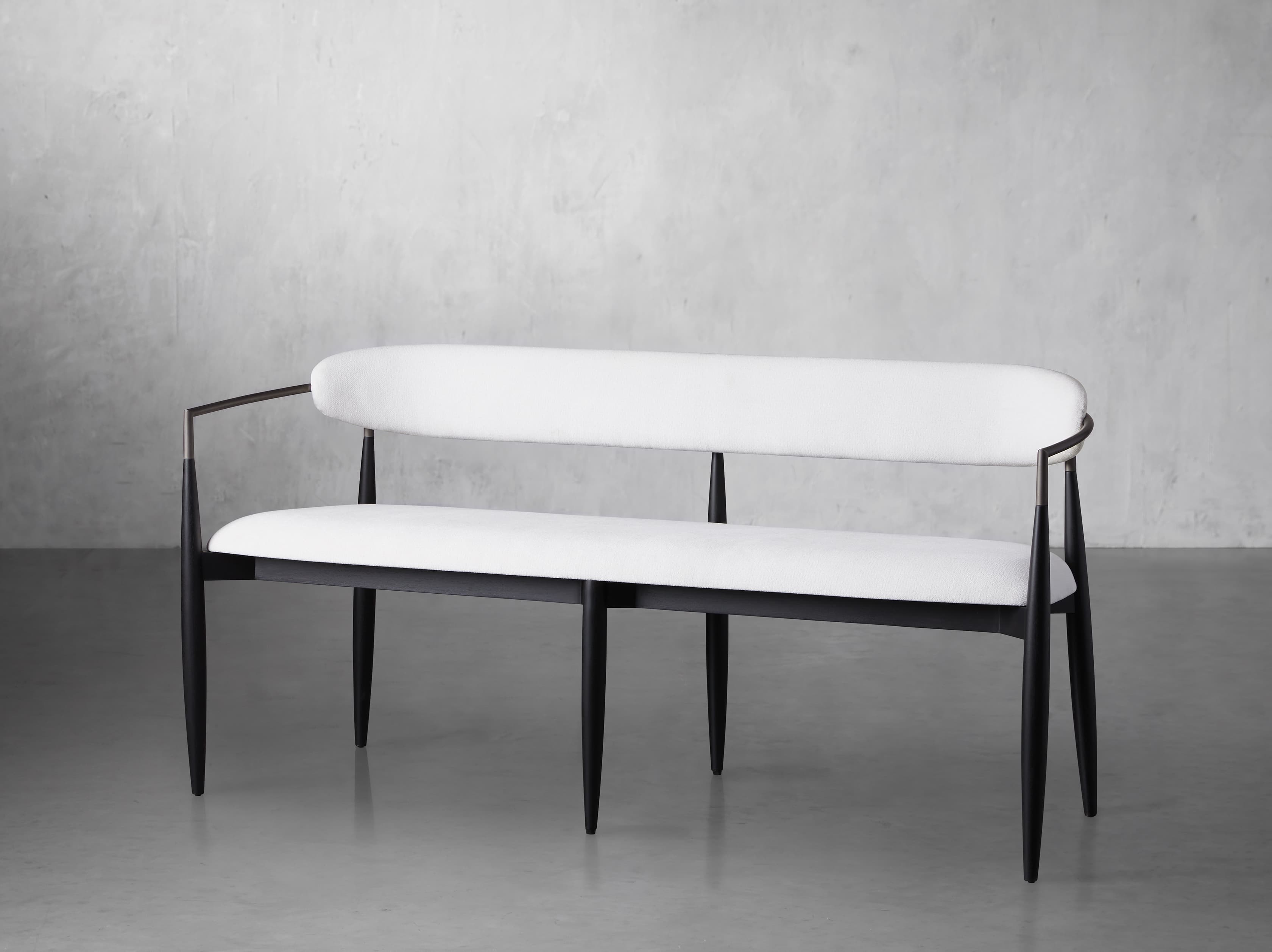 Jagger Dining Bench in Black with Antique Pewter