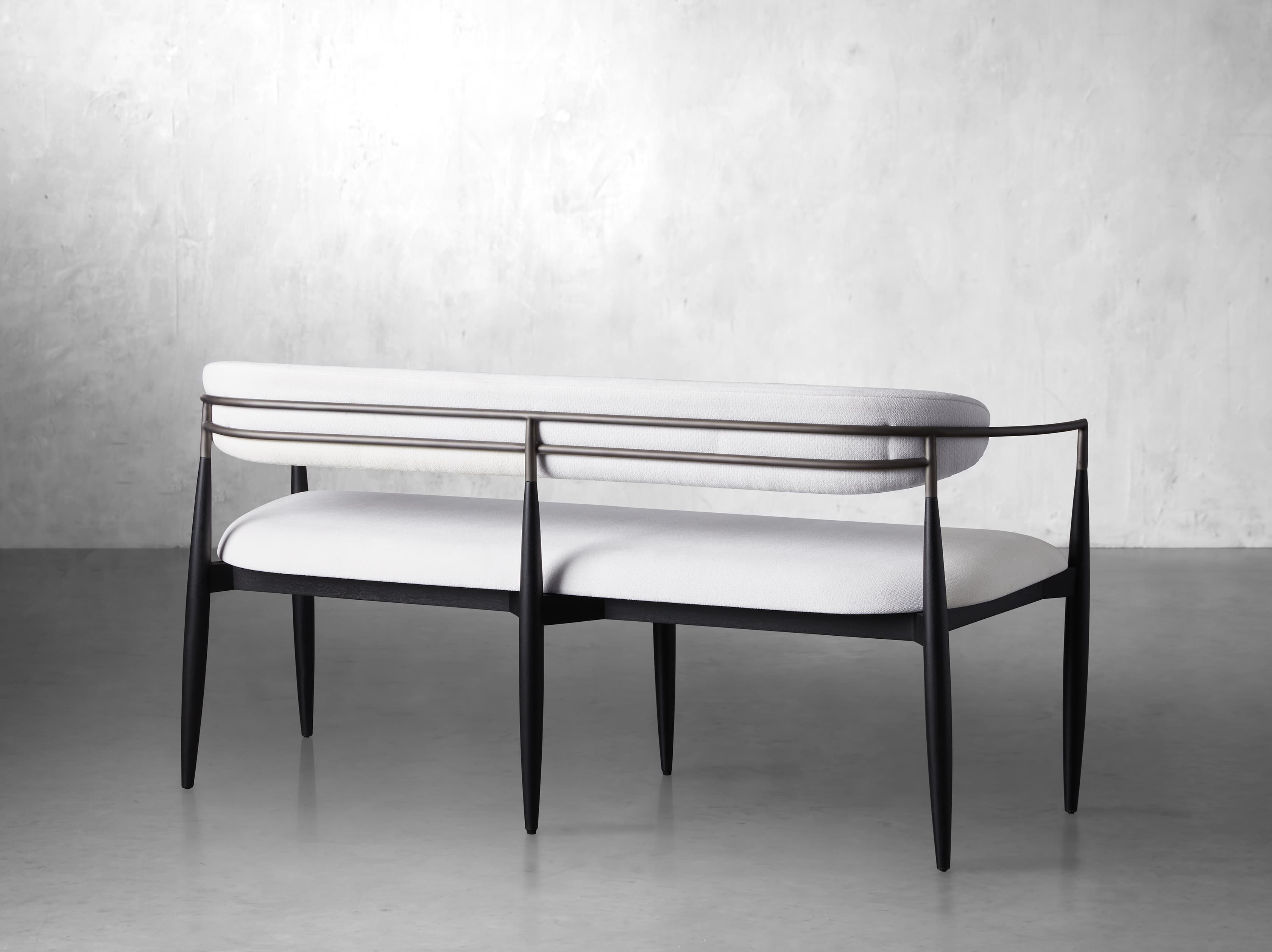 Jagger Dining Bench in Black with Antique Pewter