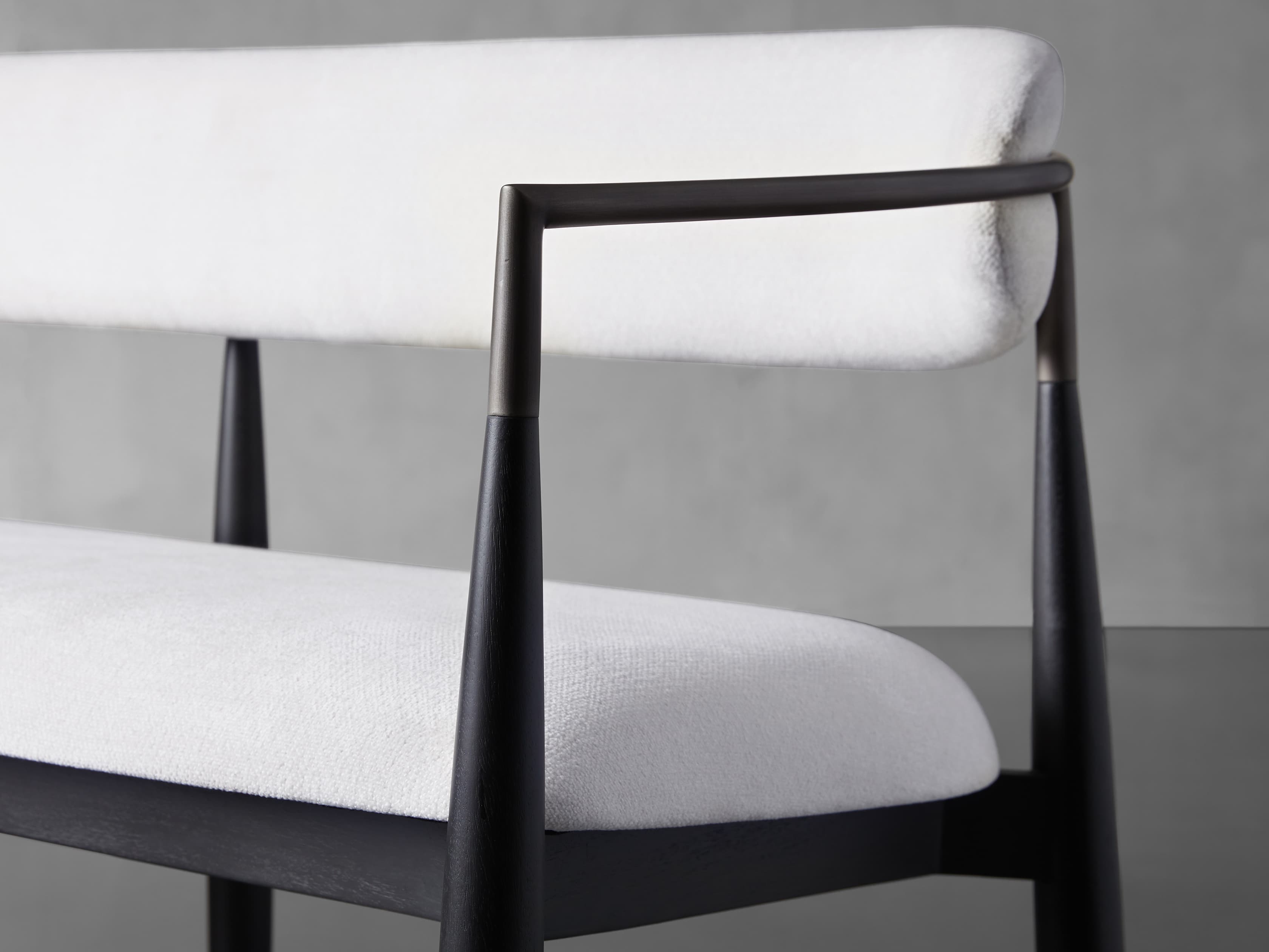 Jagger Dining Bench in Black with Antique Pewter