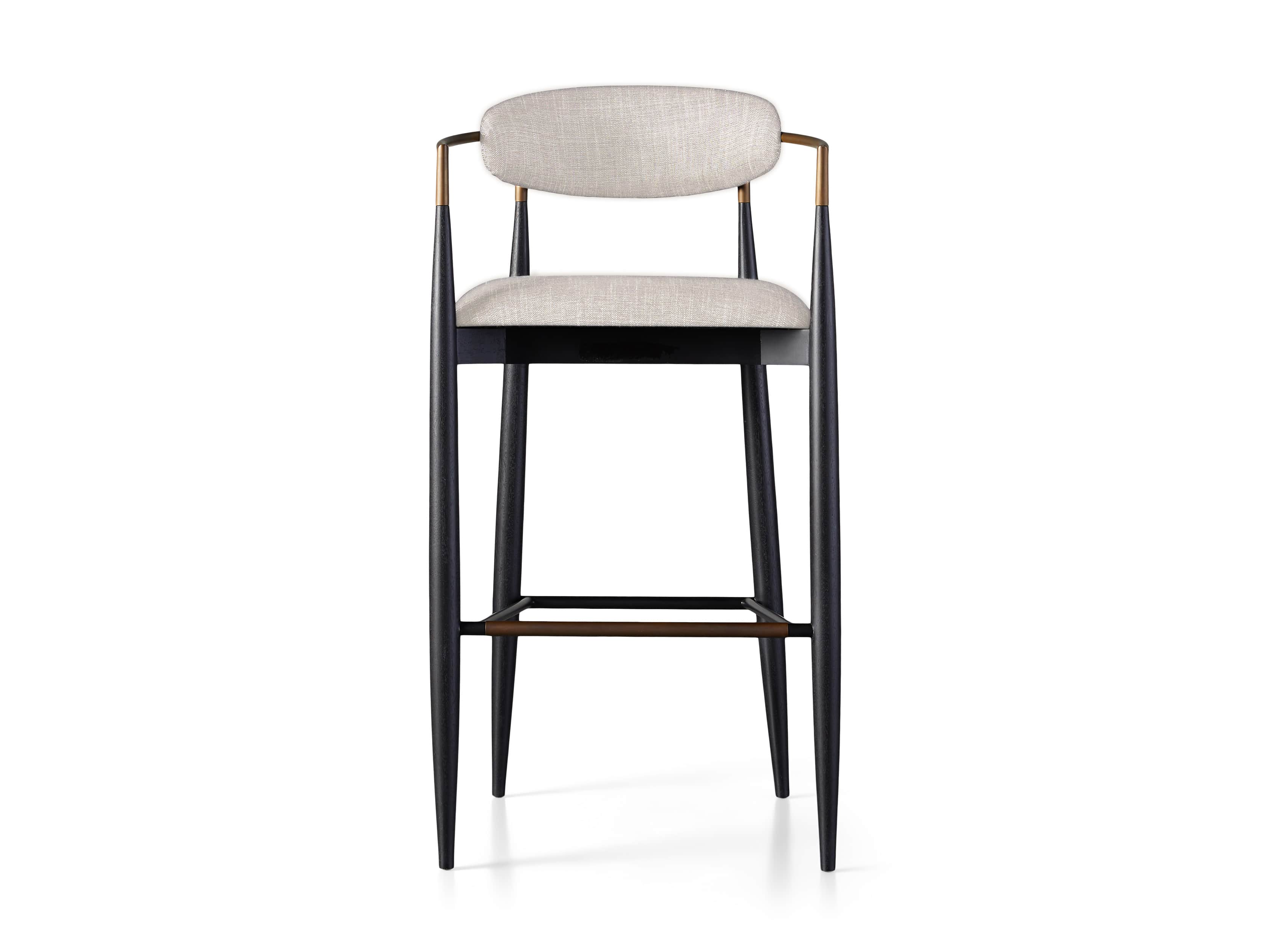 Jagger Stool in Black with Antique Brass