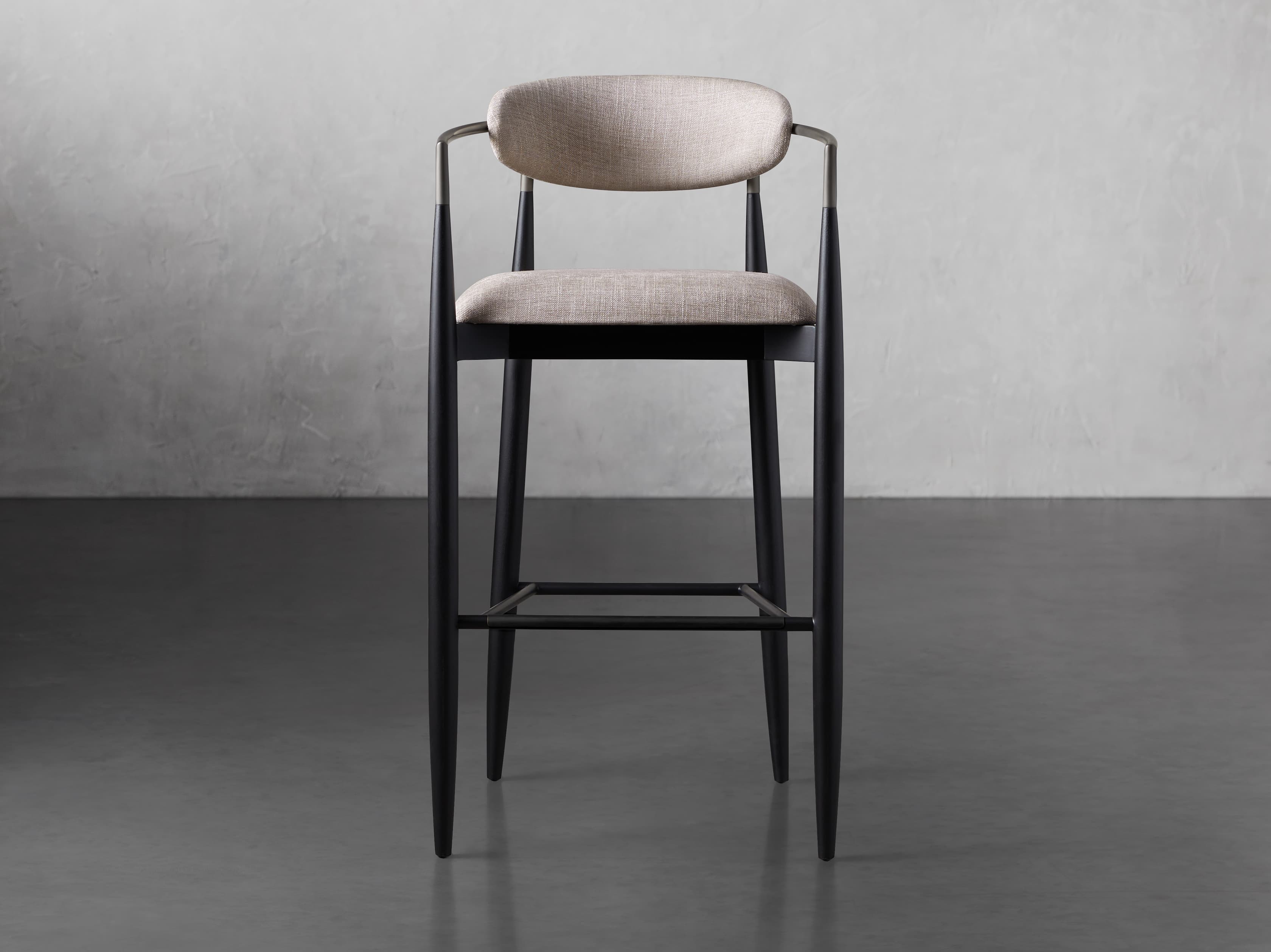 Jagger Stool in Black with Antique Pewter