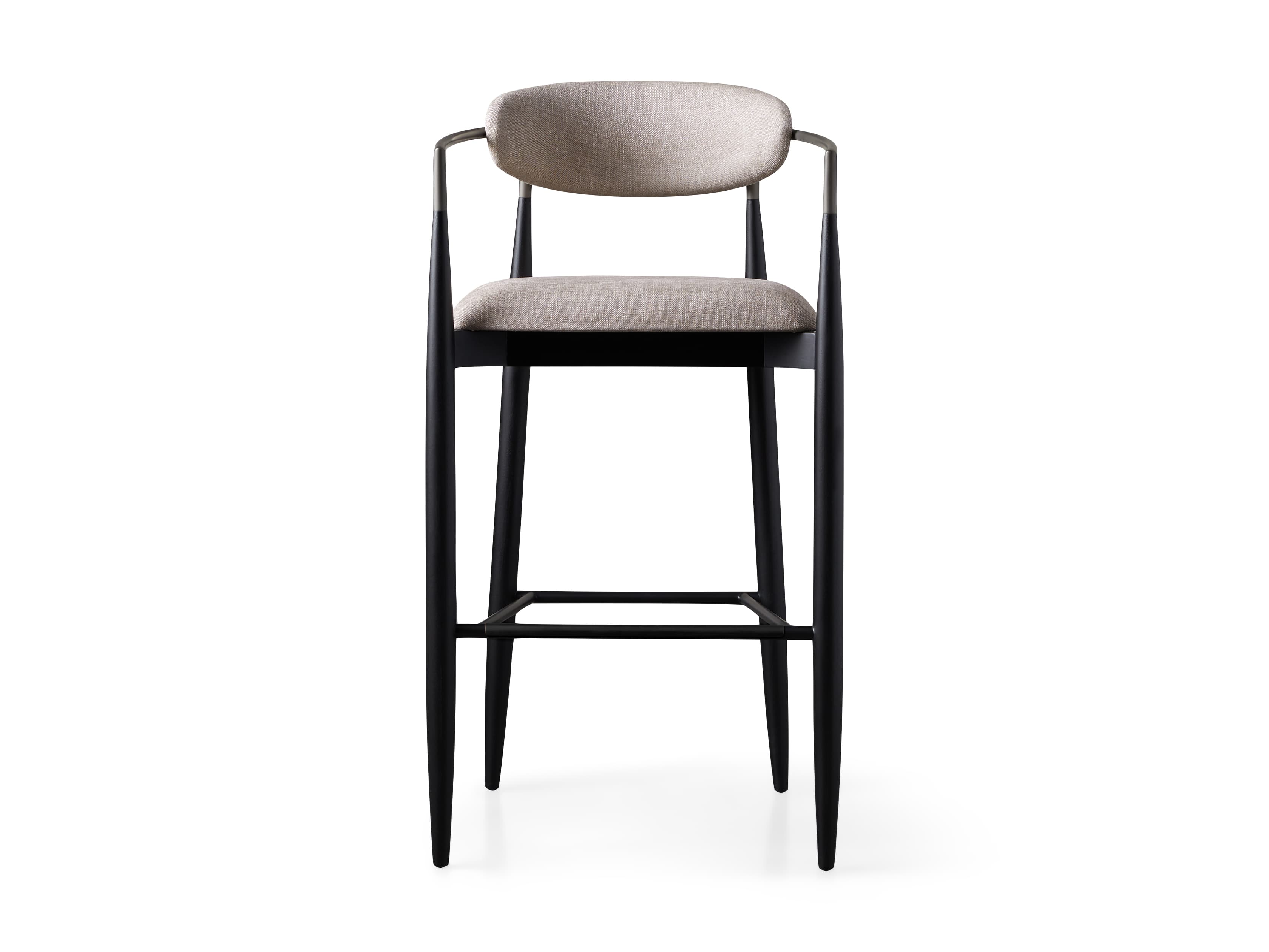 Jagger Stool in Black with Antique Pewter
