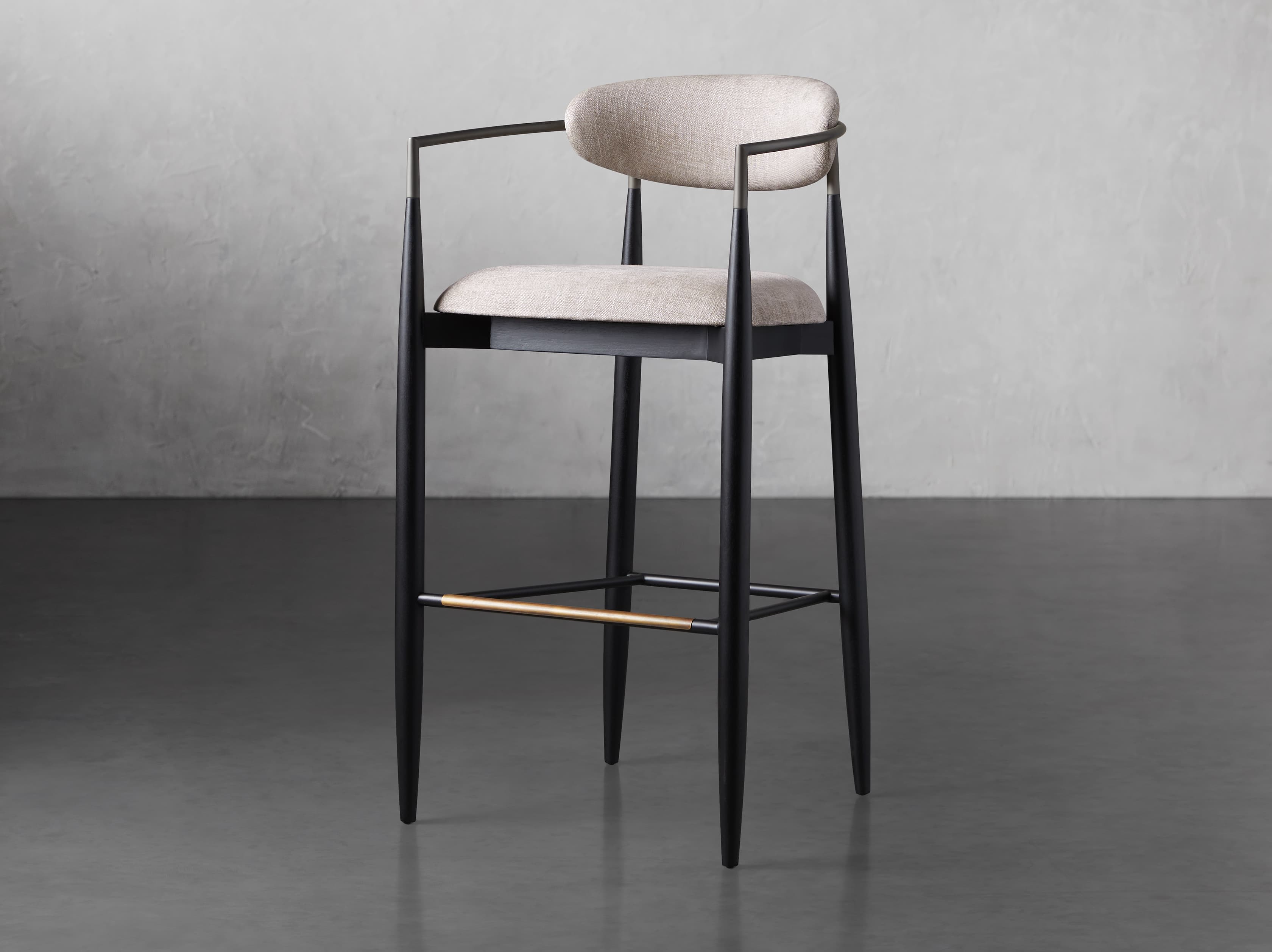 Jagger Stool in Black with Antique Pewter
