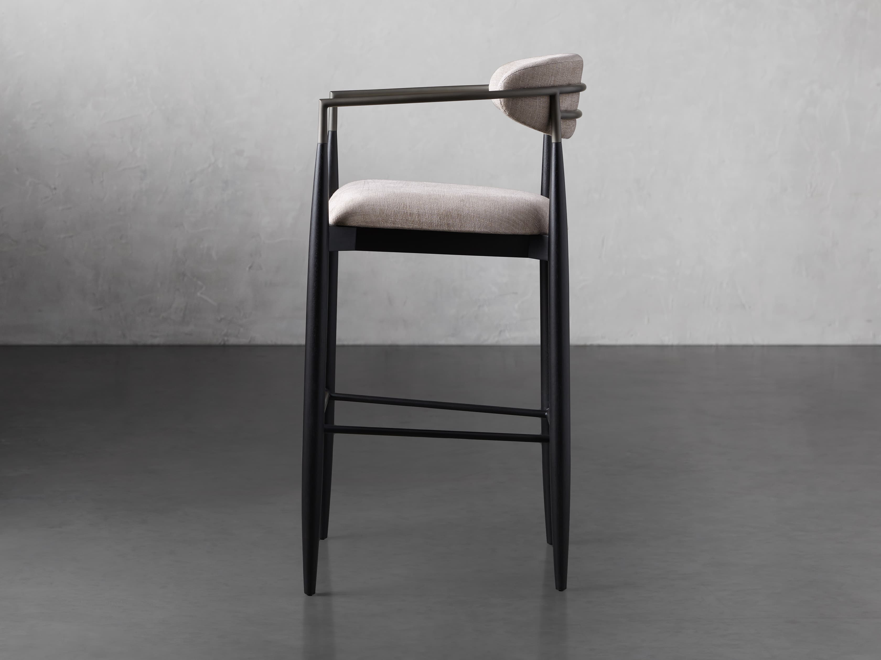 Jagger Stool in Black with Antique Pewter