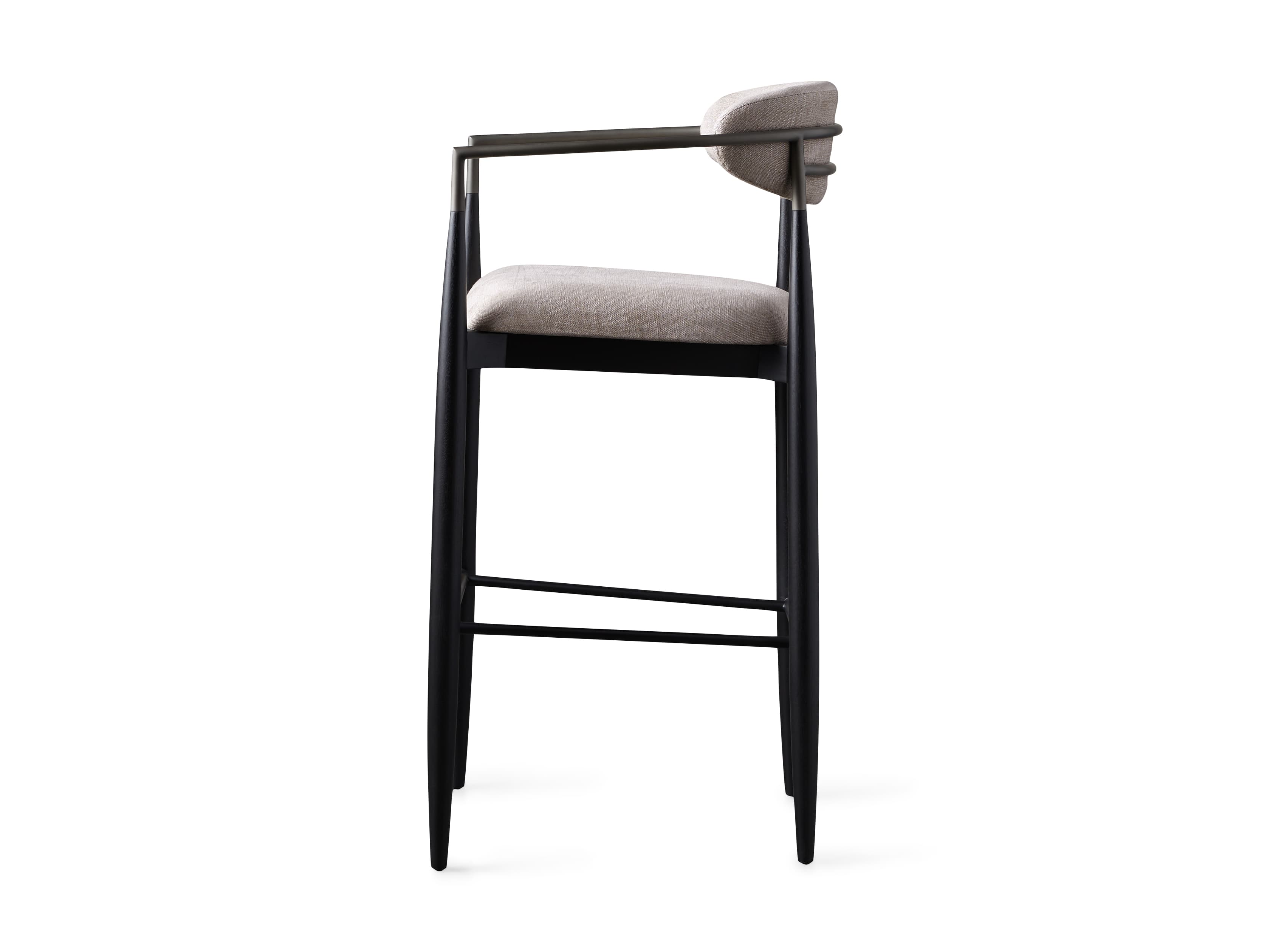 Jagger Stool in Black with Antique Pewter