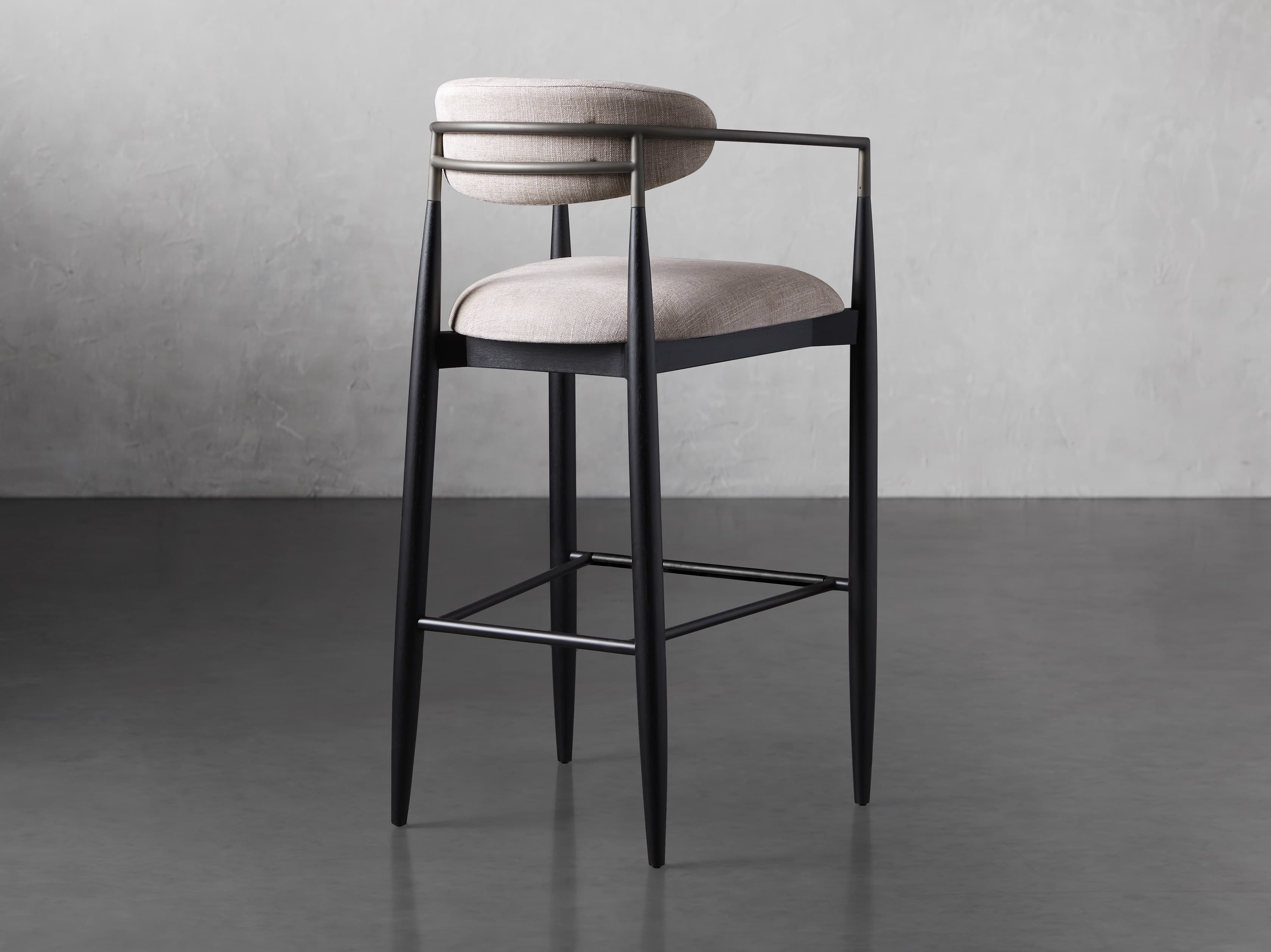 Jagger Stool in Black with Antique Pewter