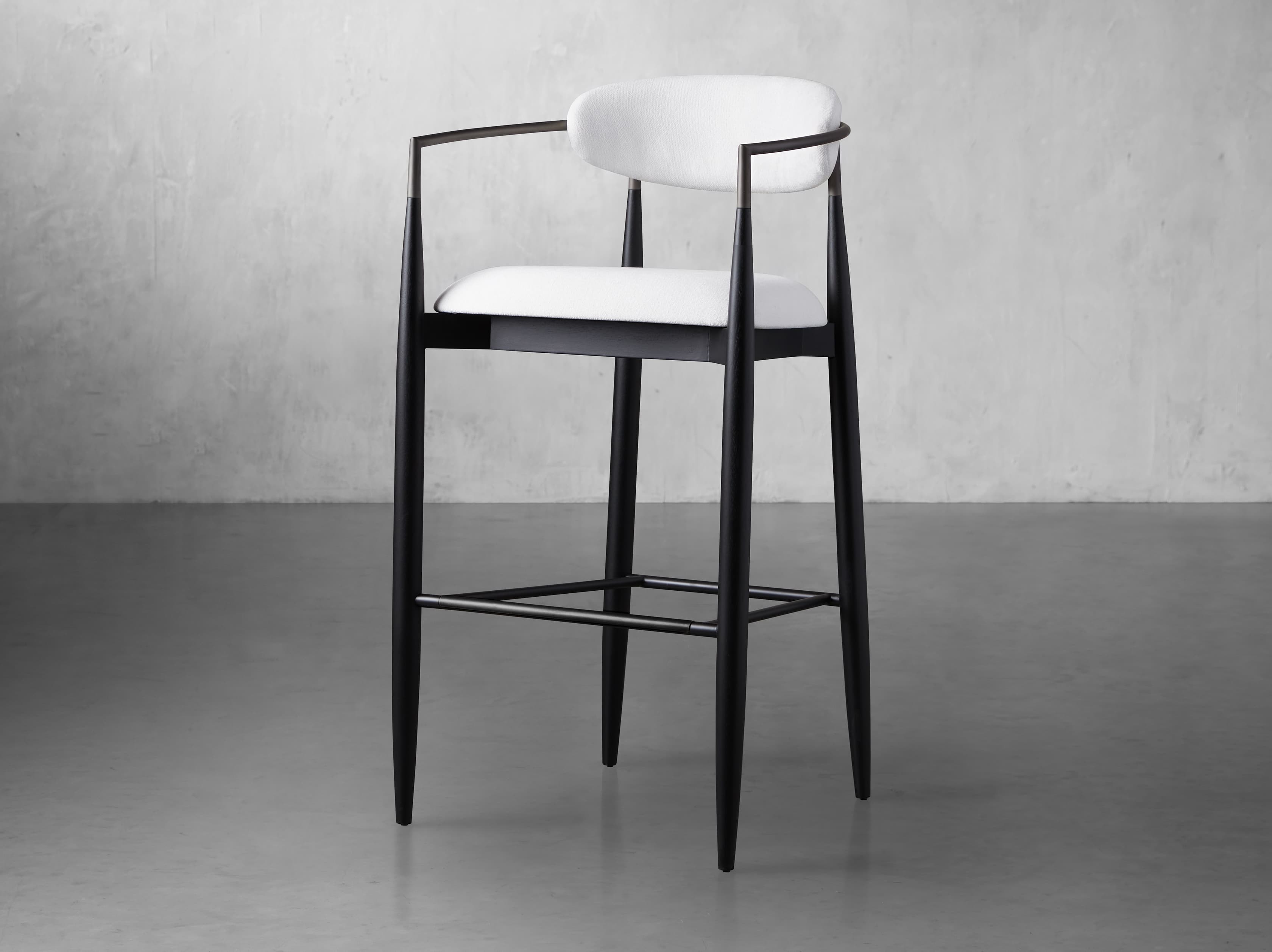 Jagger Stool in Black with Antique Pewter