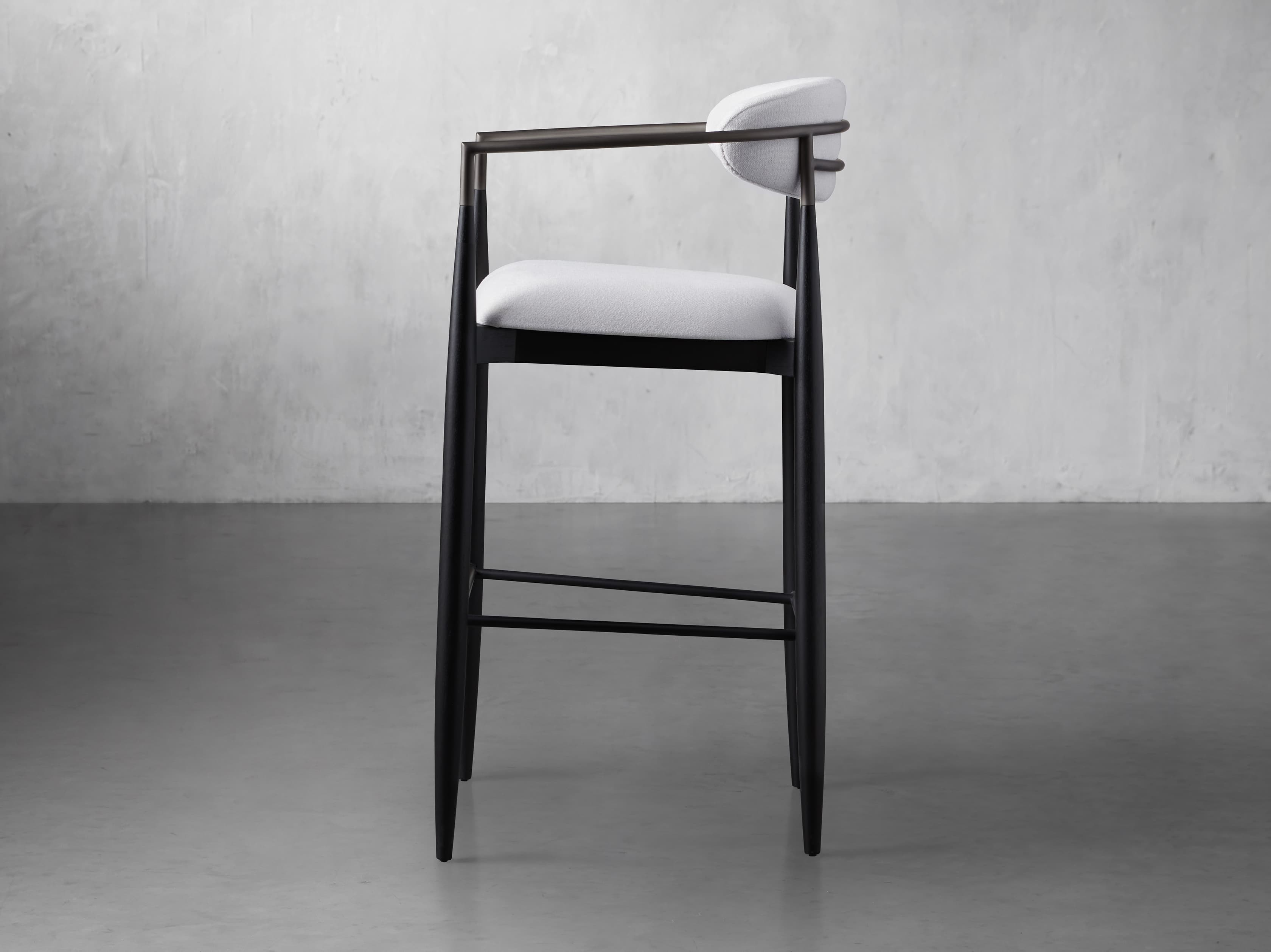 Jagger Stool in Black with Antique Pewter