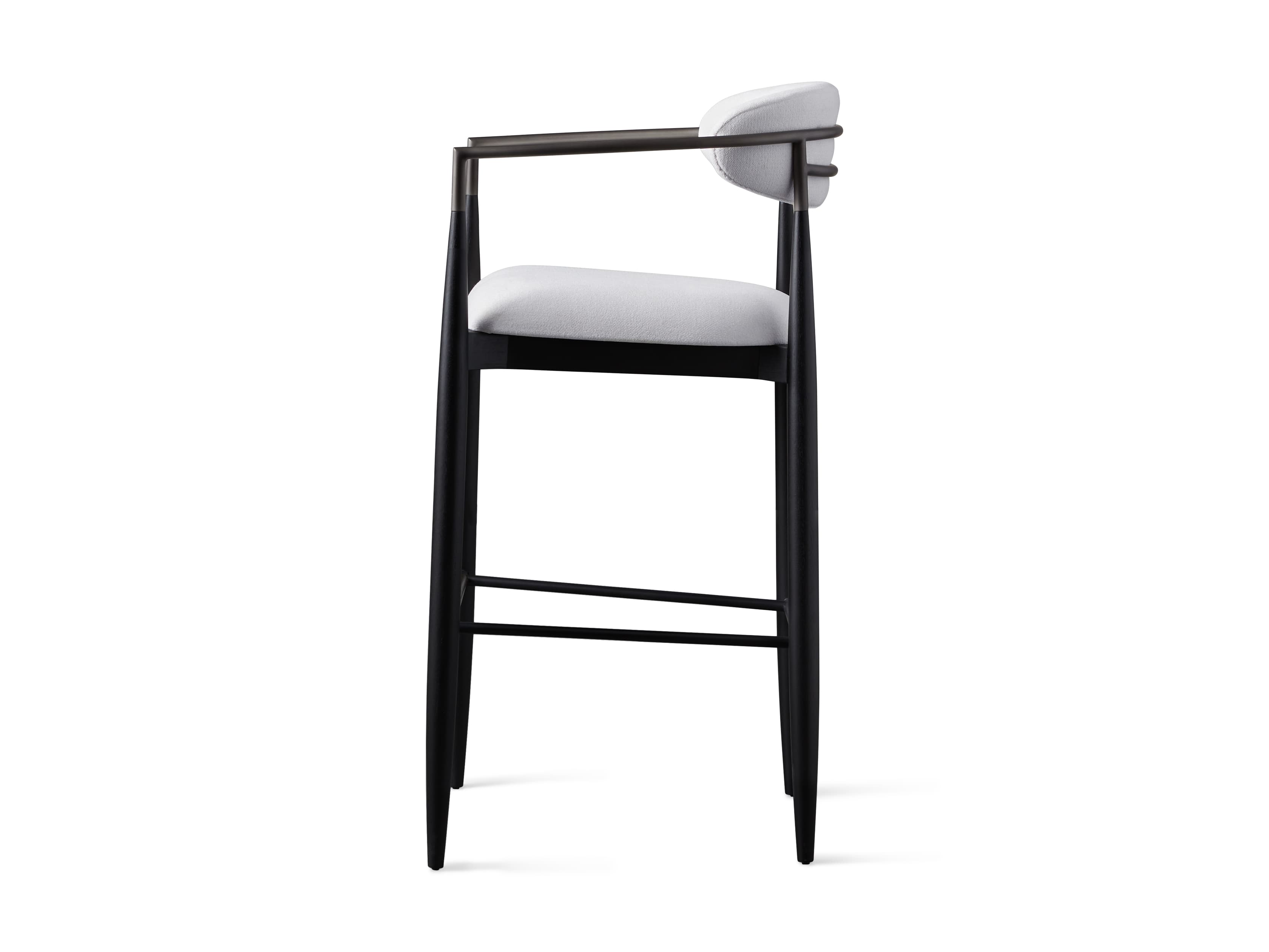 Jagger Stool in Black with Antique Pewter