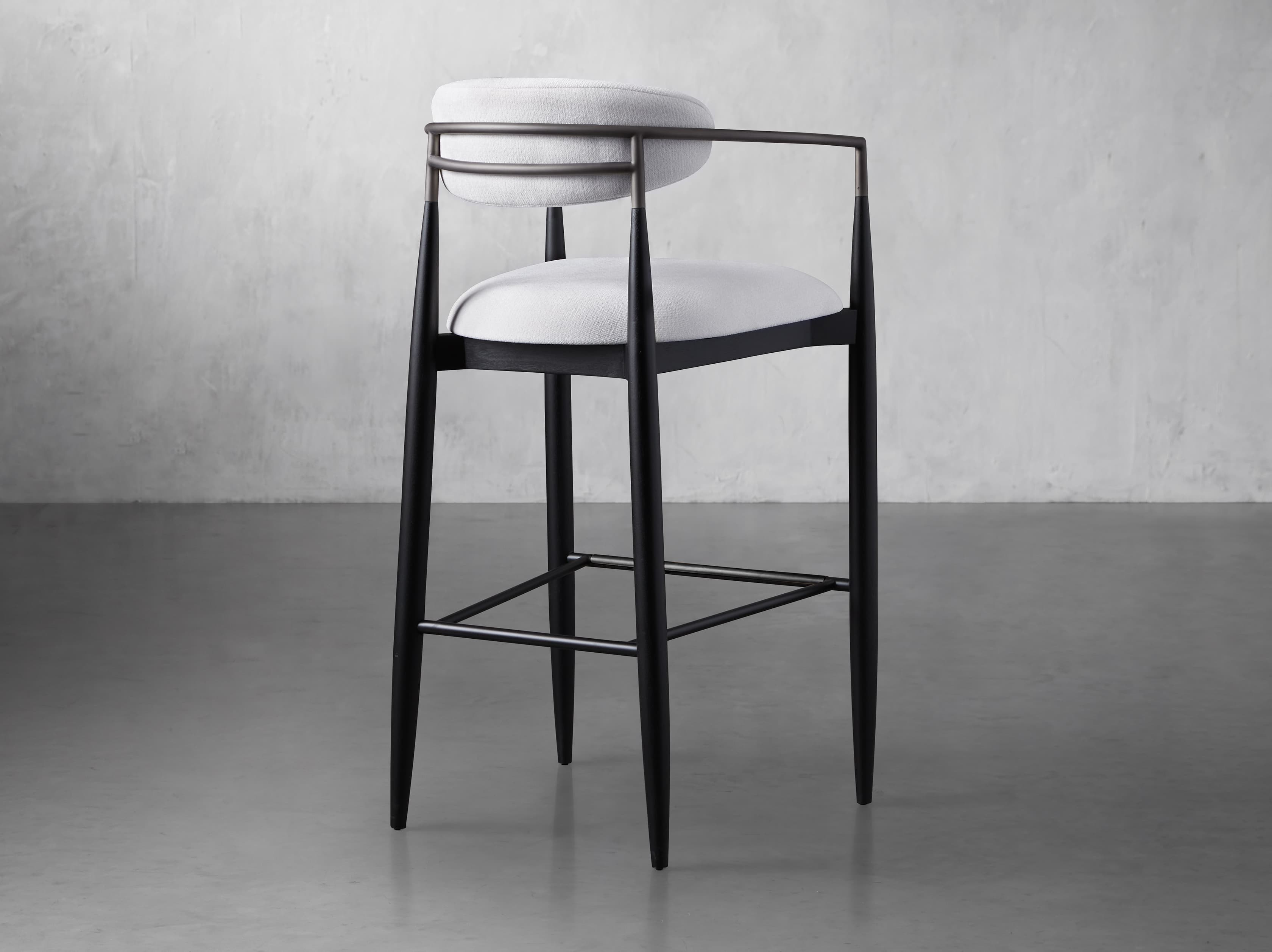 Jagger Stool in Black with Antique Pewter
