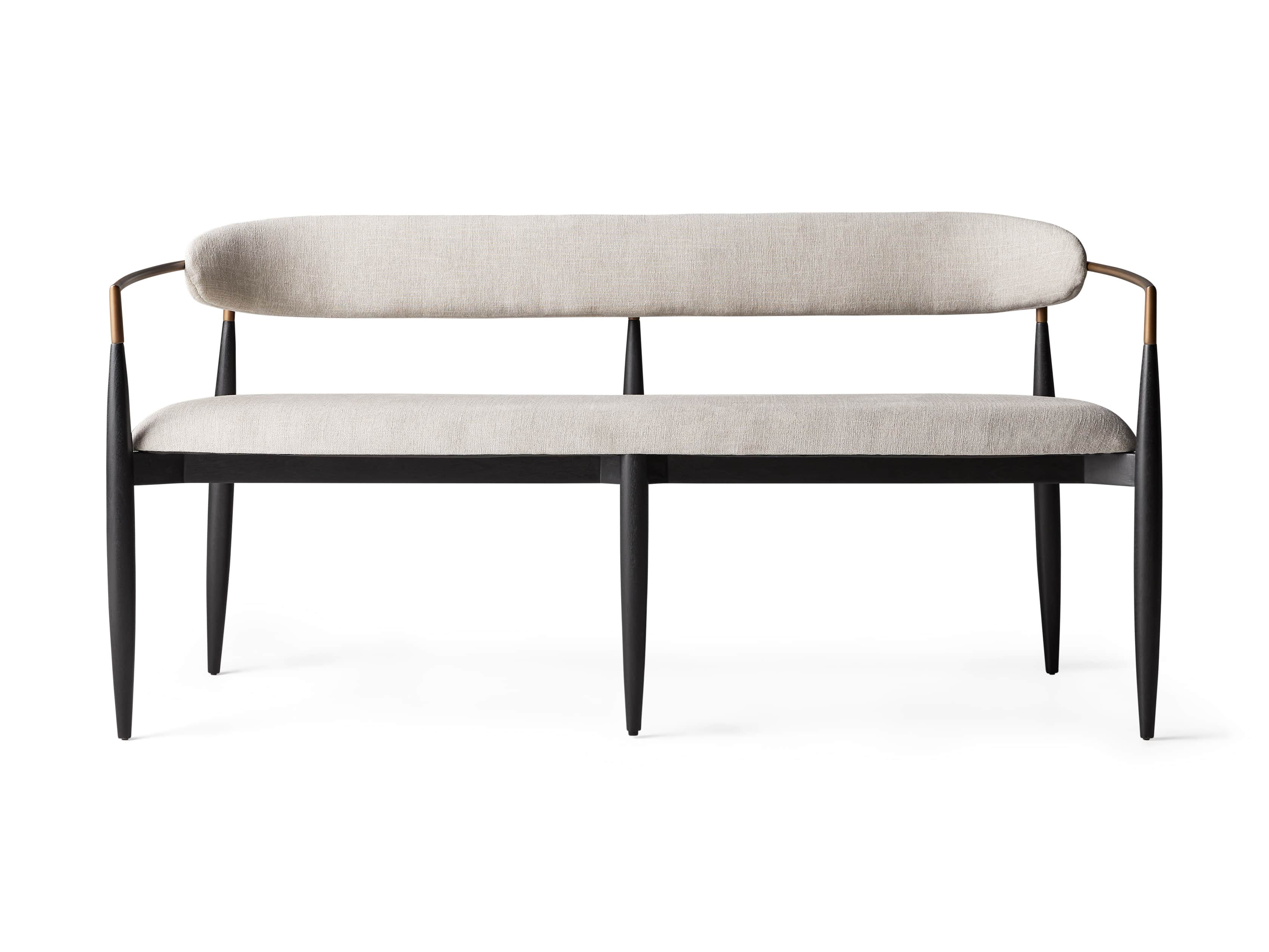 Jagger Dining Bench in Black with Antique Brass