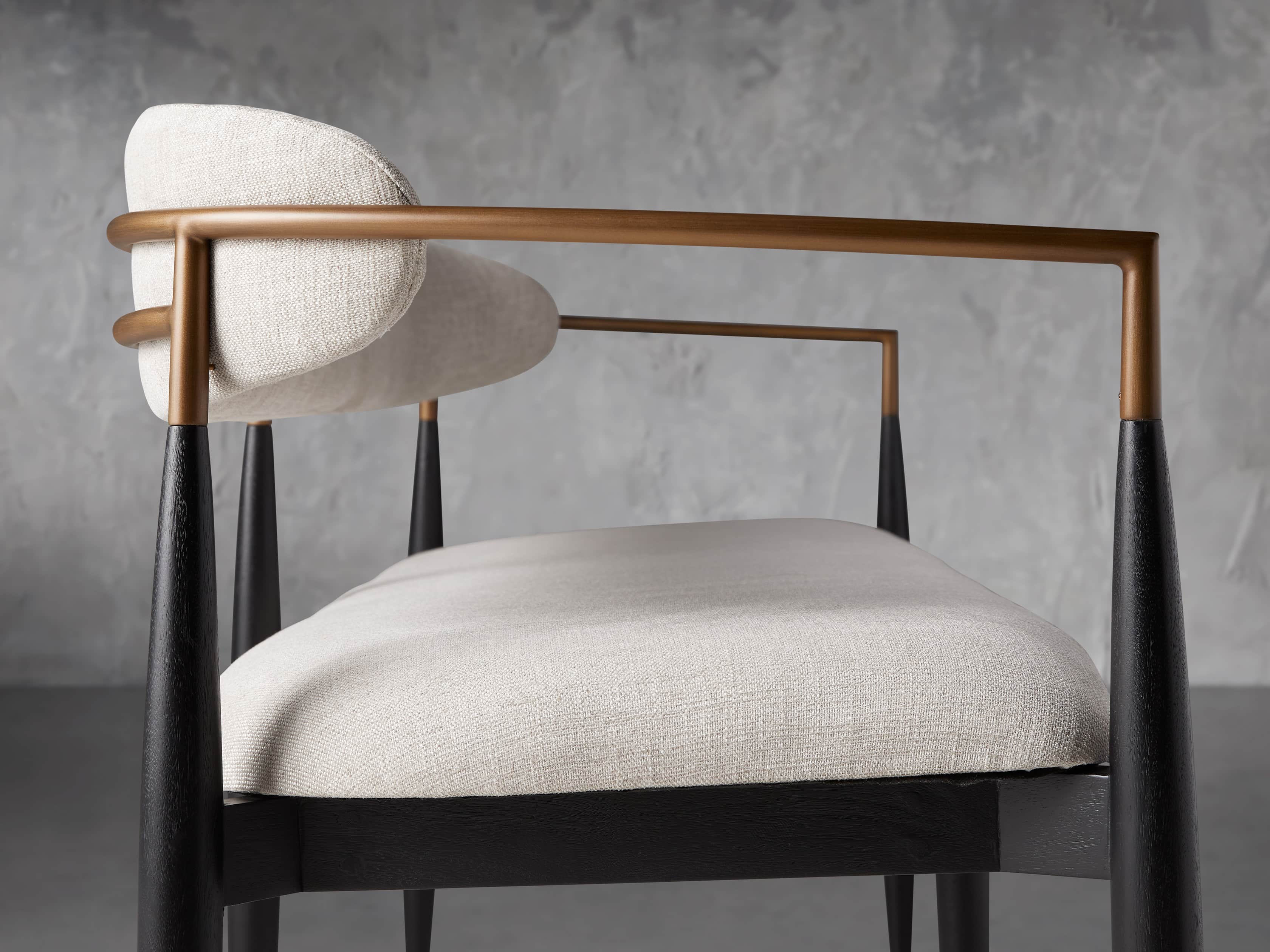 Jagger Dining Bench in Black with Antique Brass