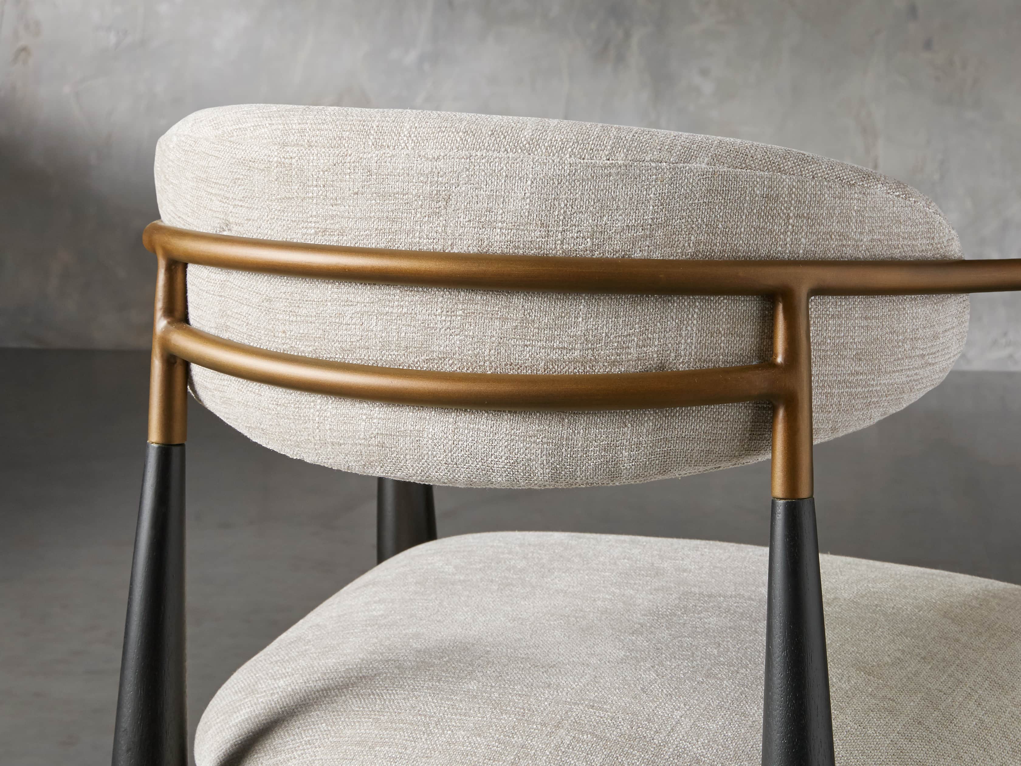 Jagger Stool in Black with Antique Brass